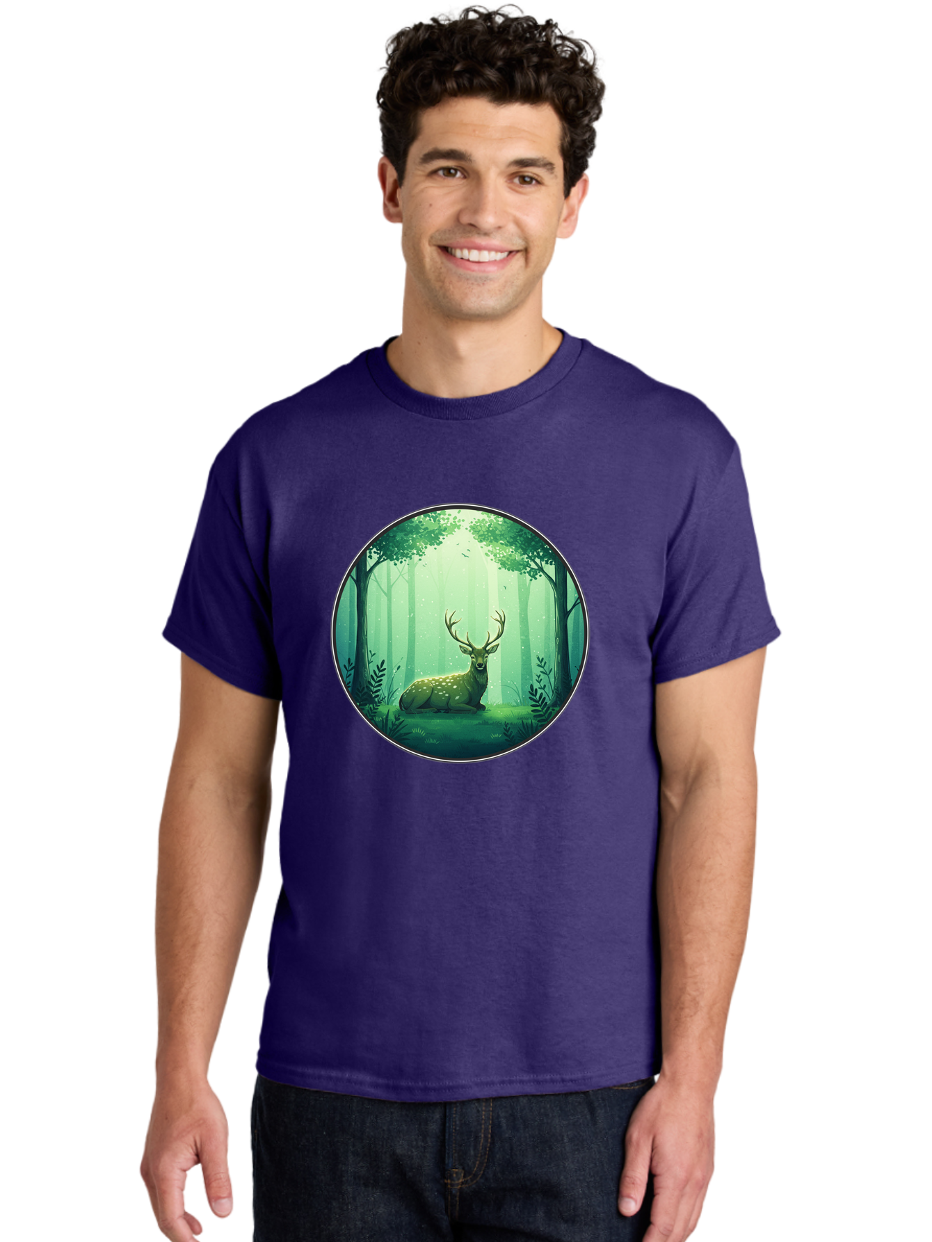 Deer-In-Forest-1 Men'S Graphic Tee, 100% Cotton, Comfortable Casual Summer Wear, Machine Washable, Vintage Camera, Old Camera, Antique Camera, Black Camera, Classic Photography, Photography Equipment, Nostalgic Device, Film Camera, Camera Art Baf025