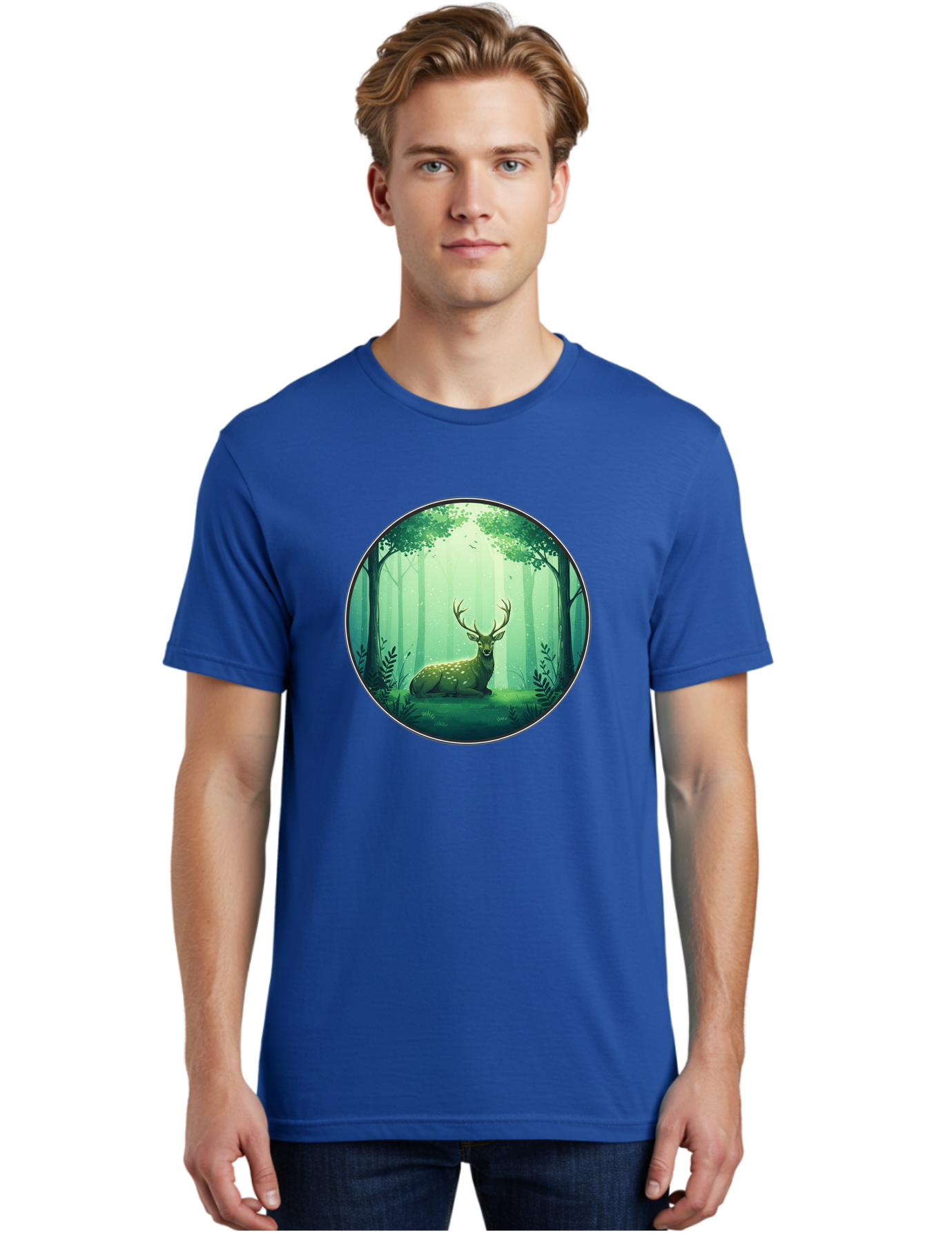 Deer-In-Forest-1 Men'S Graphic Tee, 100% Cotton, Comfortable Casual Summer Wear, Machine Washable, Vintage Camera, Old Camera, Antique Camera, Black Camera, Classic Photography, Photography Equipment, Nostalgic Device, Film Camera, Camera Art Baf025