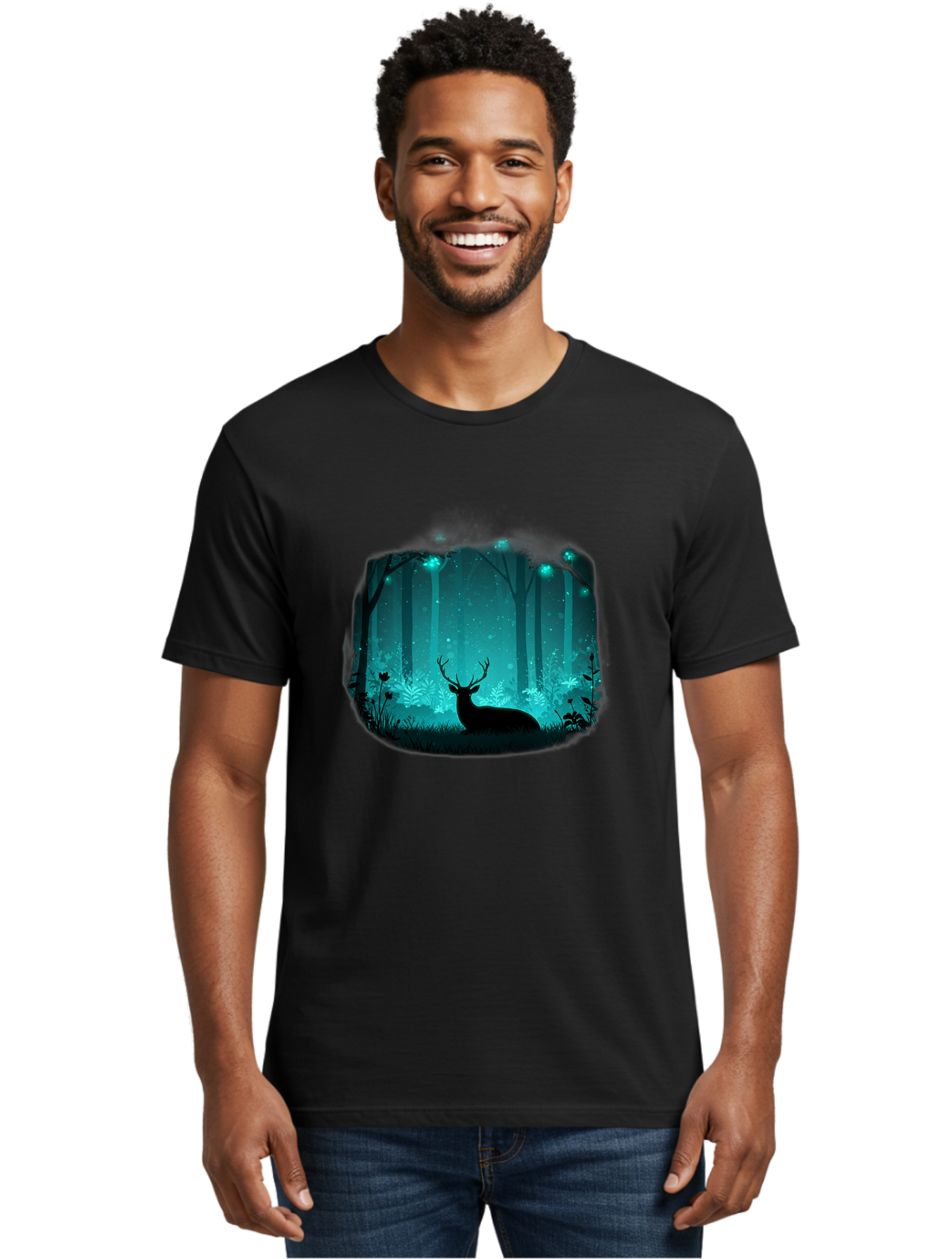 Deer-In-Forest Men'S Graphic Tee, 100% Cotton, Comfortable Casual Summer Wear, Machine Washable, Vintage Camera, Old Camera, Antique Camera, Black Camera, Classic Photography, Photography Equipment, Nostalgic Device, Film Camera, Camera Art Baf026