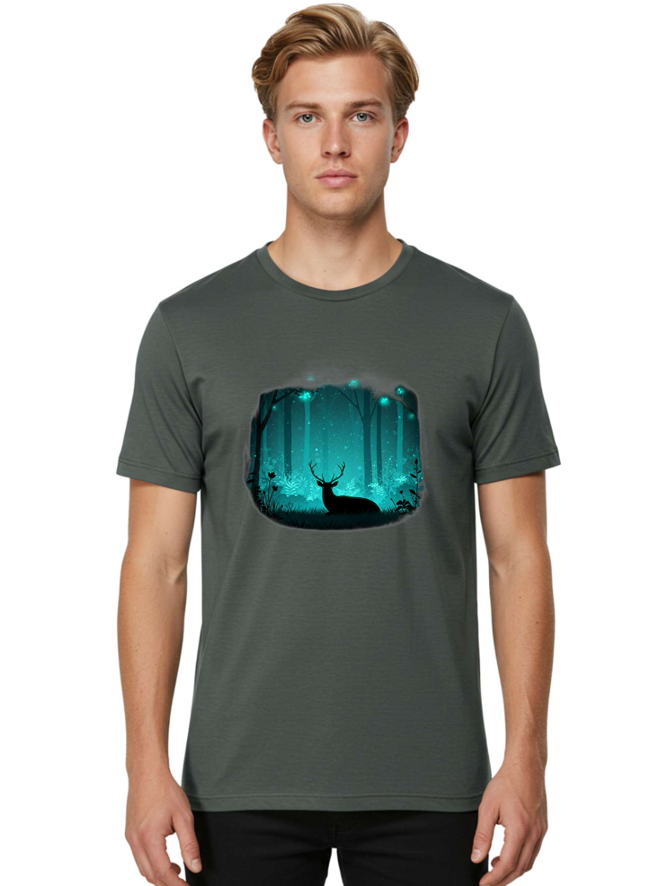 Deer-In-Forest Men'S Graphic Tee, 100% Cotton, Comfortable Casual Summer Wear, Machine Washable, Vintage Camera, Old Camera, Antique Camera, Black Camera, Classic Photography, Photography Equipment, Nostalgic Device, Film Camera, Camera Art Baf026