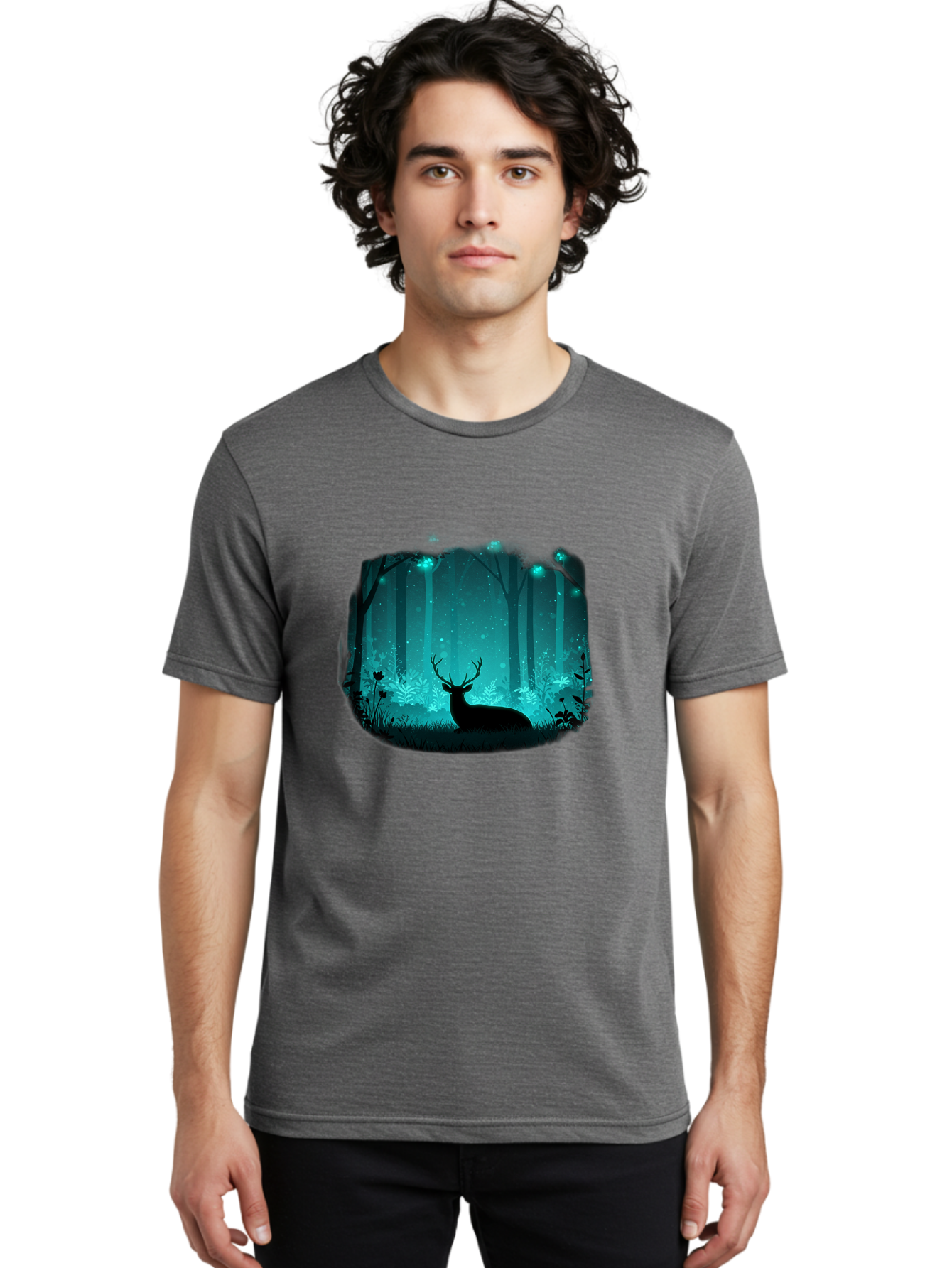 Deer-In-Forest Men'S Graphic Tee, 100% Cotton, Comfortable Casual Summer Wear, Machine Washable, Vintage Camera, Old Camera, Antique Camera, Black Camera, Classic Photography, Photography Equipment, Nostalgic Device, Film Camera, Camera Art Baf026