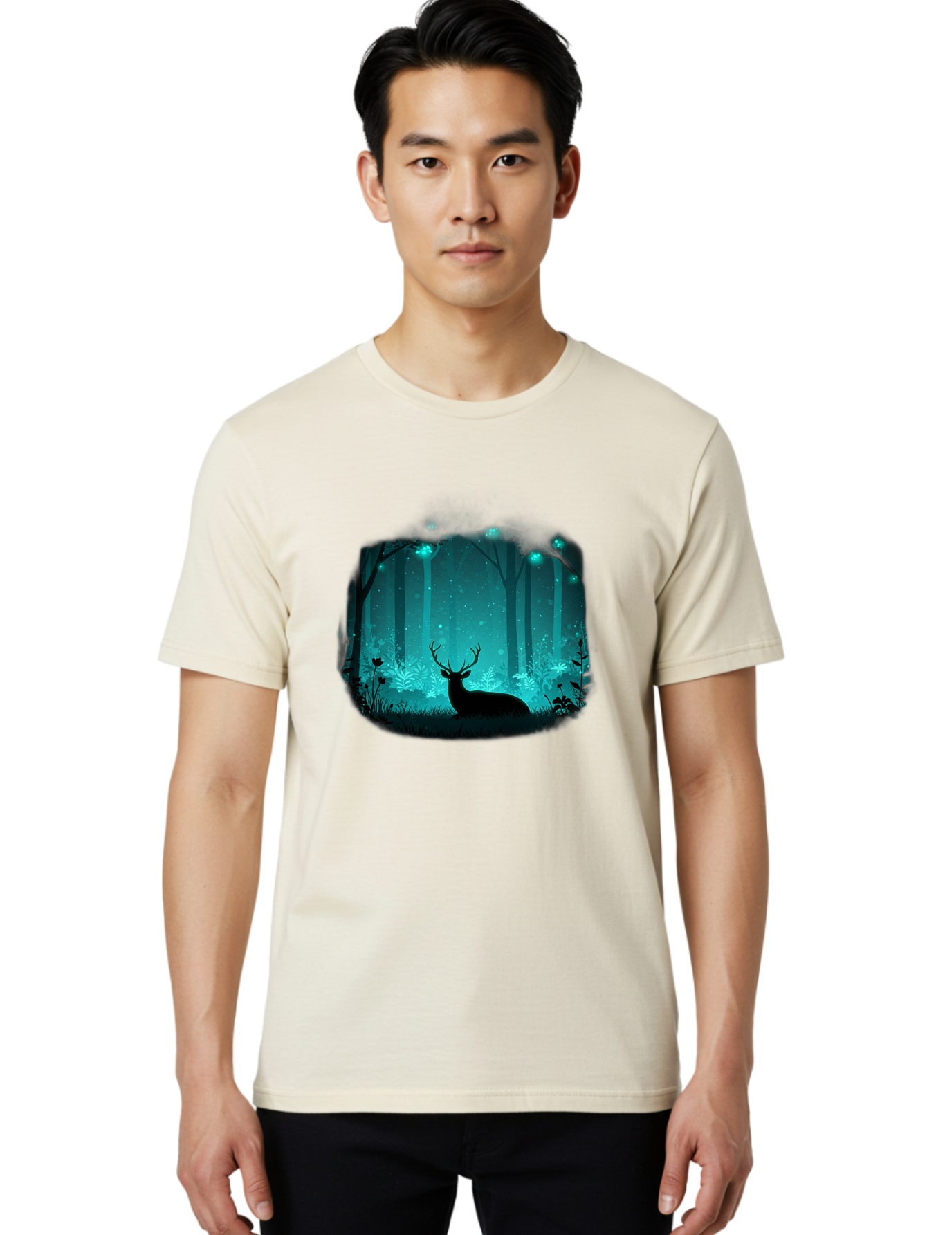 Deer-In-Forest Men'S Graphic Tee, 100% Cotton, Comfortable Casual Summer Wear, Machine Washable, Vintage Camera, Old Camera, Antique Camera, Black Camera, Classic Photography, Photography Equipment, Nostalgic Device, Film Camera, Camera Art Baf026