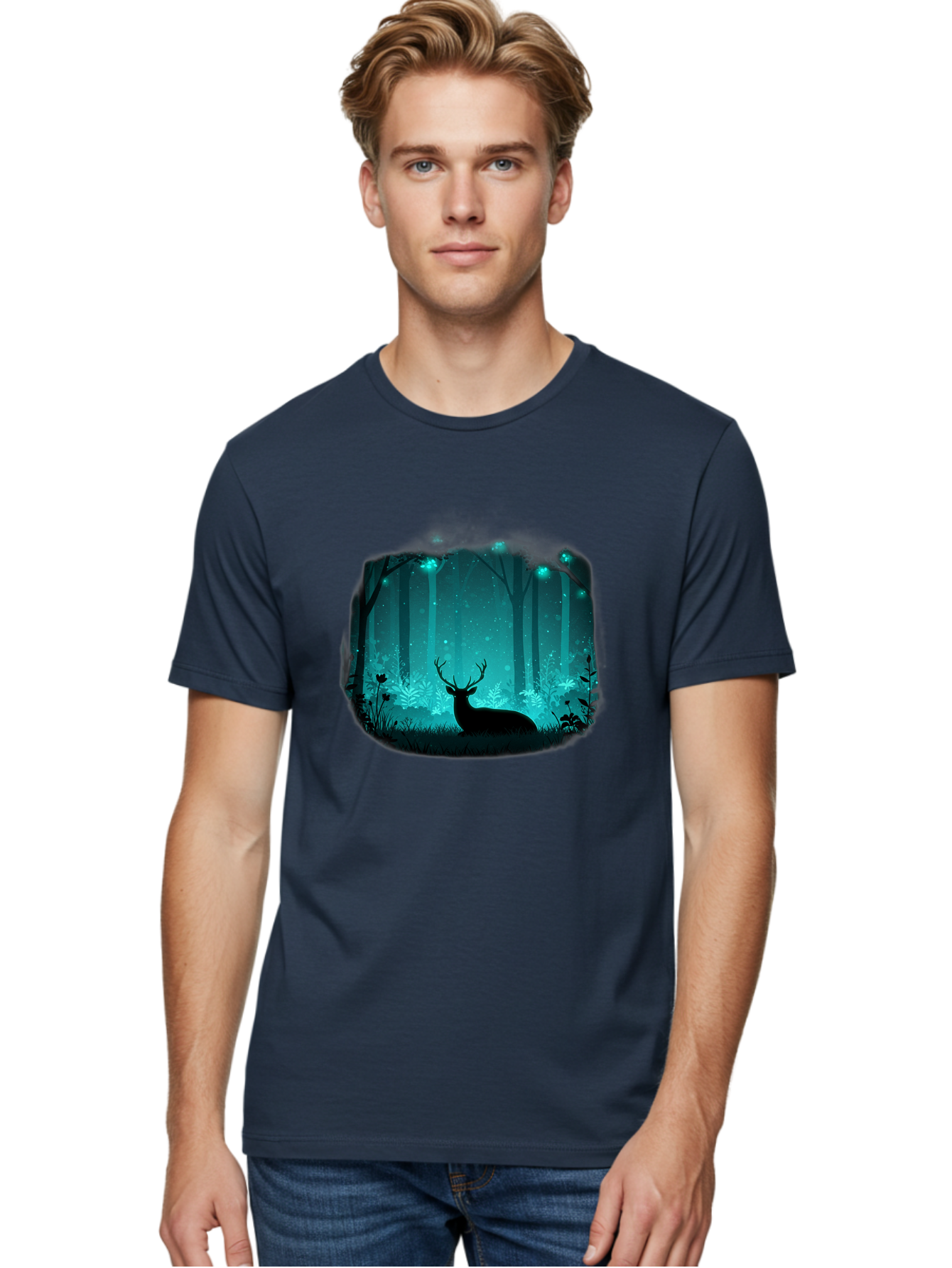 Deer-In-Forest Men'S Graphic Tee, 100% Cotton, Comfortable Casual Summer Wear, Machine Washable, Vintage Camera, Old Camera, Antique Camera, Black Camera, Classic Photography, Photography Equipment, Nostalgic Device, Film Camera, Camera Art Baf026