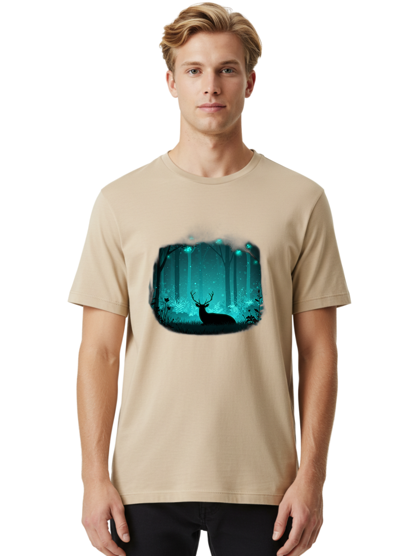 Deer-In-Forest Men'S Graphic Tee, 100% Cotton, Comfortable Casual Summer Wear, Machine Washable, Vintage Camera, Old Camera, Antique Camera, Black Camera, Classic Photography, Photography Equipment, Nostalgic Device, Film Camera, Camera Art Baf026