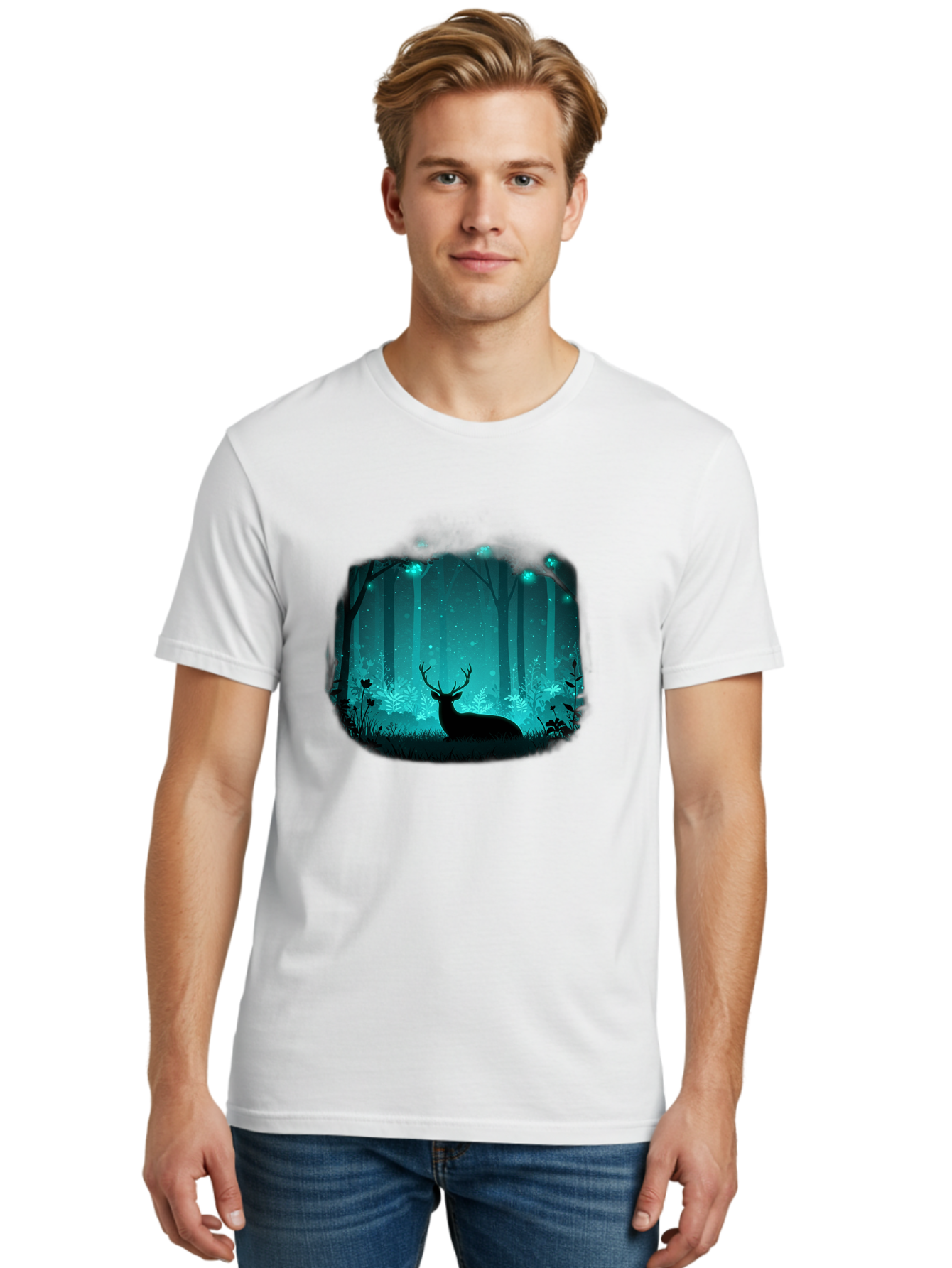 Deer-In-Forest Men'S Graphic Tee, 100% Cotton, Comfortable Casual Summer Wear, Machine Washable, Vintage Camera, Old Camera, Antique Camera, Black Camera, Classic Photography, Photography Equipment, Nostalgic Device, Film Camera, Camera Art Baf026