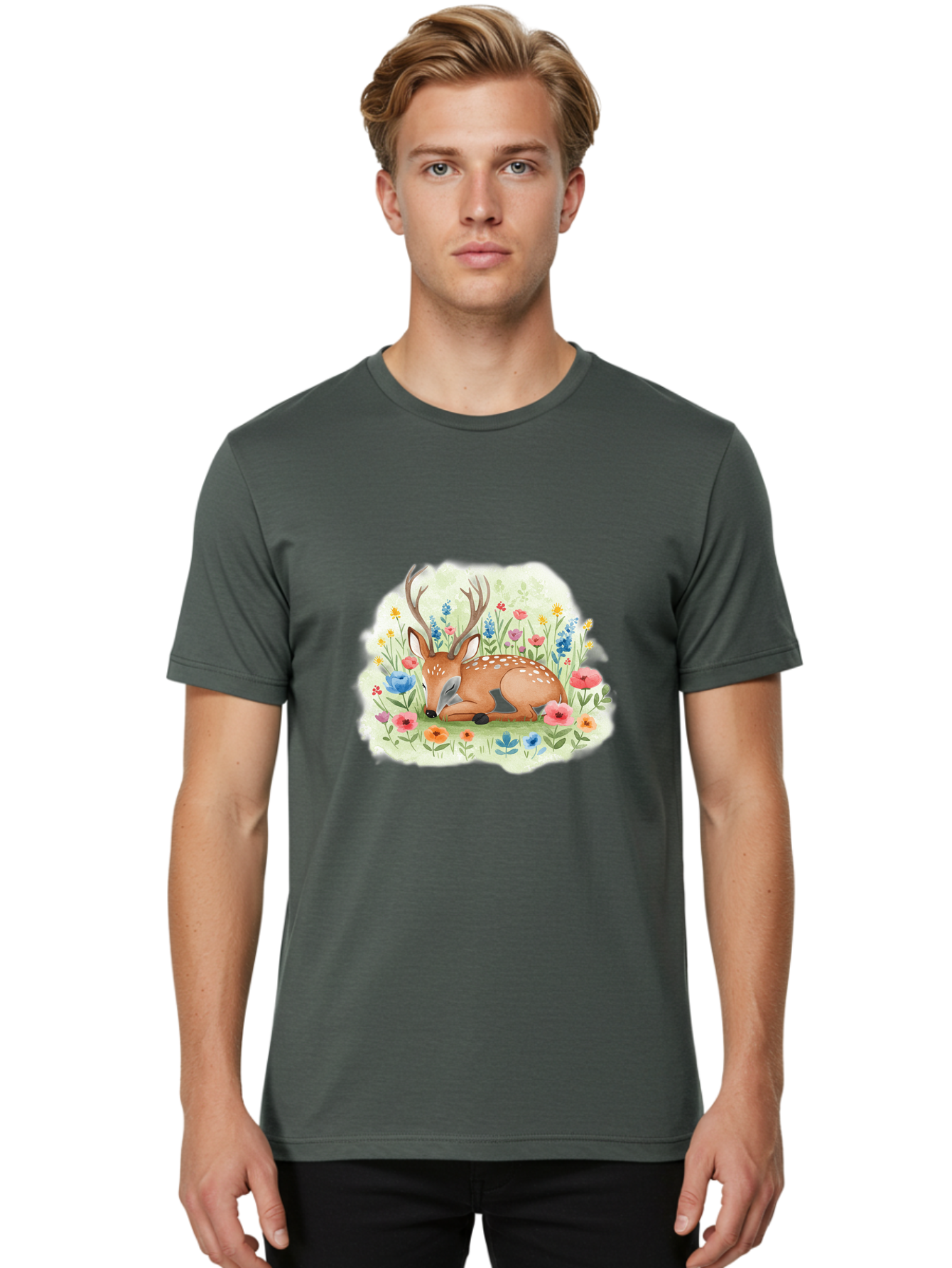 Deer-In-Wildflowers Men'S Graphic Tee, 100% Cotton, Comfortable Casual Summer Wear, Machine Washable, Vintage Camera, Old Camera, Antique Camera, Black Camera, Classic Photography, Photography Equipment, Nostalgic Device, Film Camera, Baf027