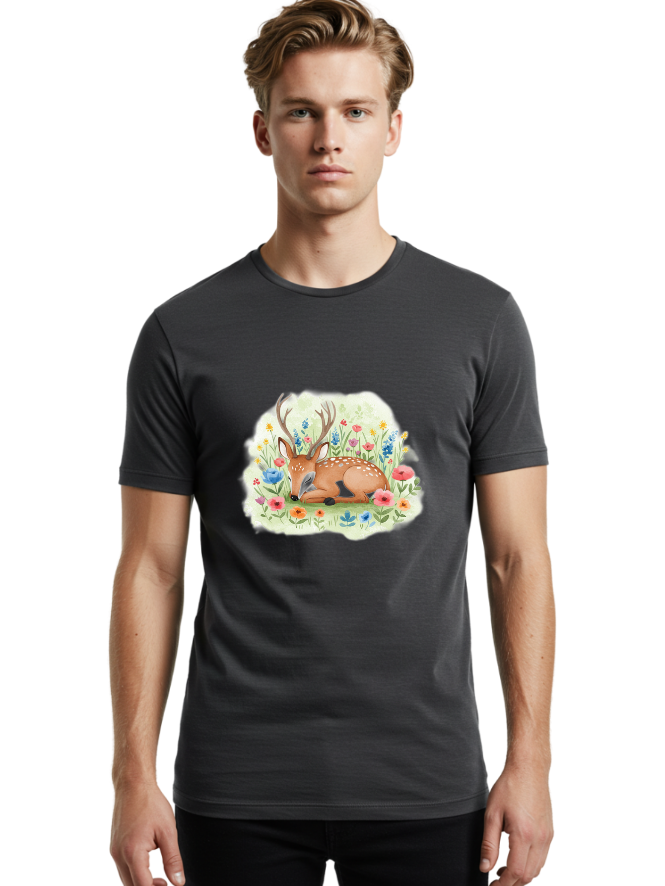 Deer-In-Wildflowers Men'S Graphic Tee, 100% Cotton, Comfortable Casual Summer Wear, Machine Washable, Vintage Camera, Old Camera, Antique Camera, Black Camera, Classic Photography, Photography Equipment, Nostalgic Device, Film Camera, Baf027