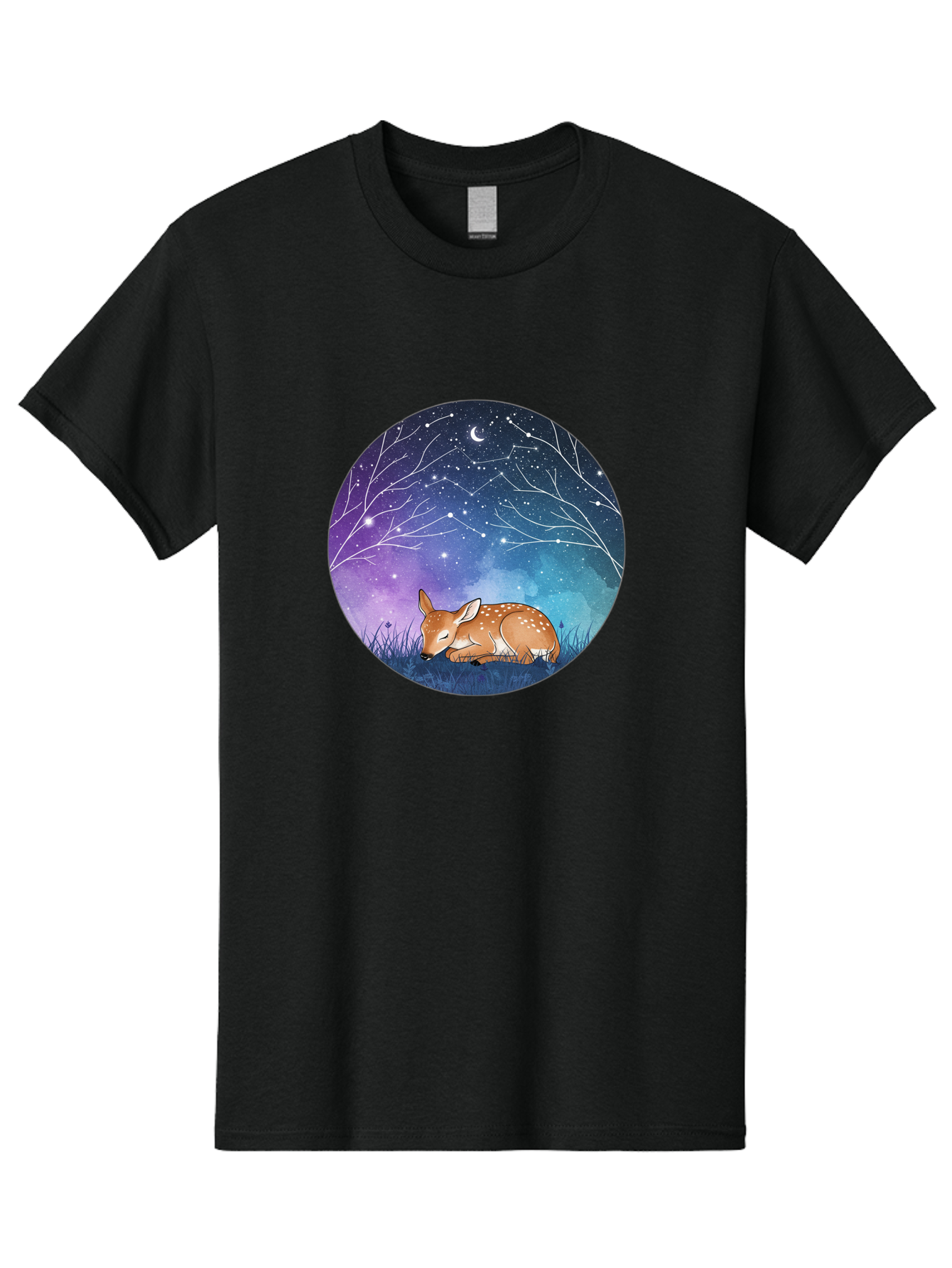 Deer-Under-Starry-Night-Sky Men'S Graphic Tee, 100% Cotton, Comfortable Casual Summer Wear, Machine Washable, Vintage Camera, Old Camera, Antique Camera, Black Camera, Classic Photography, Photography Equipment, Nostalgic Device, Film Camera, Baf030