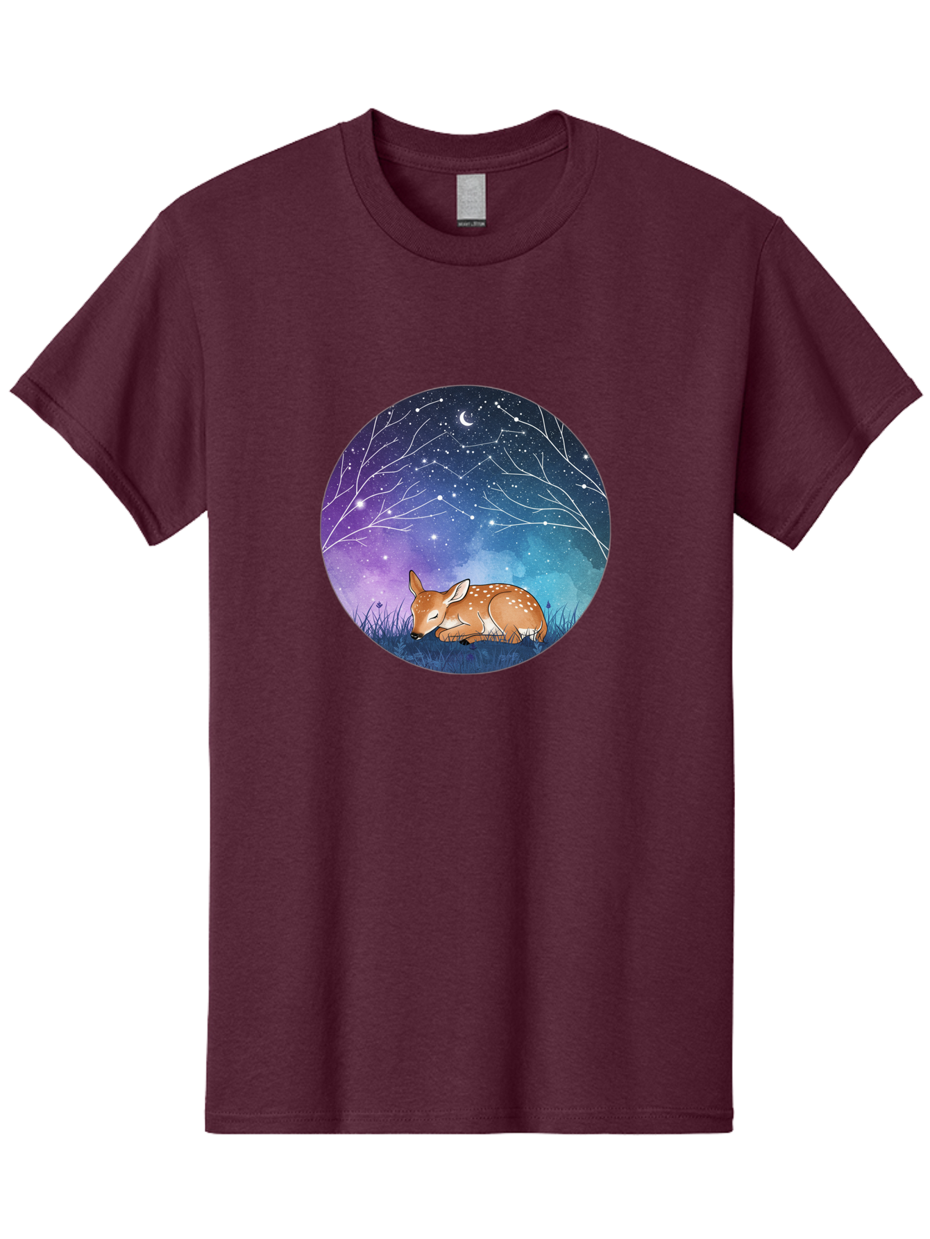 Deer-Under-Starry-Night-Sky Men'S Graphic Tee, 100% Cotton, Comfortable Casual Summer Wear, Machine Washable, Vintage Camera, Old Camera, Antique Camera, Black Camera, Classic Photography, Photography Equipment, Nostalgic Device, Film Camera, Baf030