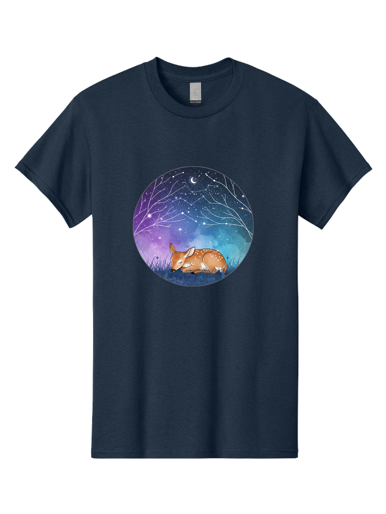 Deer-Under-Starry-Night-Sky Men'S Graphic Tee, 100% Cotton, Comfortable Casual Summer Wear, Machine Washable, Vintage Camera, Old Camera, Antique Camera, Black Camera, Classic Photography, Photography Equipment, Nostalgic Device, Film Camera, Baf030