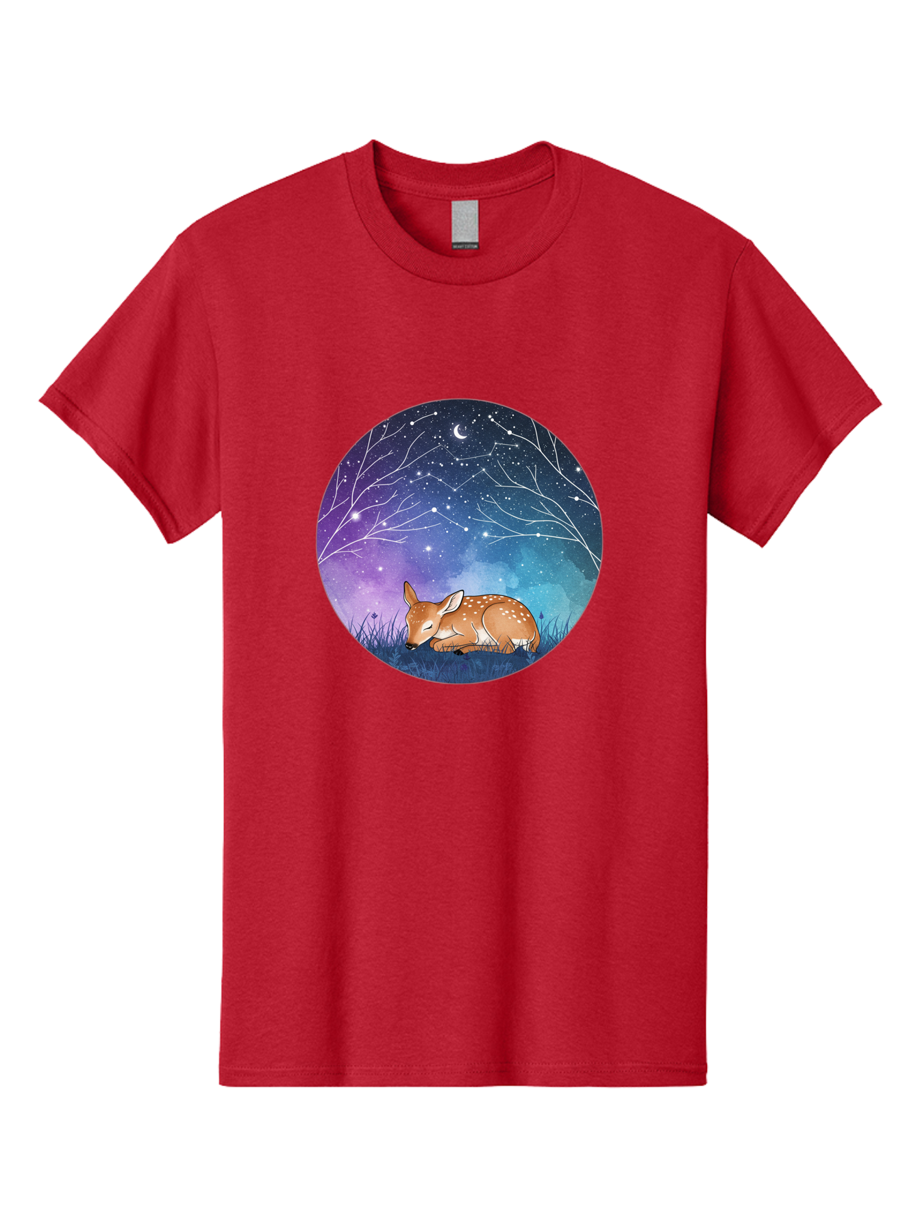 Deer-Under-Starry-Night-Sky Men'S Graphic Tee, 100% Cotton, Comfortable Casual Summer Wear, Machine Washable, Vintage Camera, Old Camera, Antique Camera, Black Camera, Classic Photography, Photography Equipment, Nostalgic Device, Film Camera, Baf030