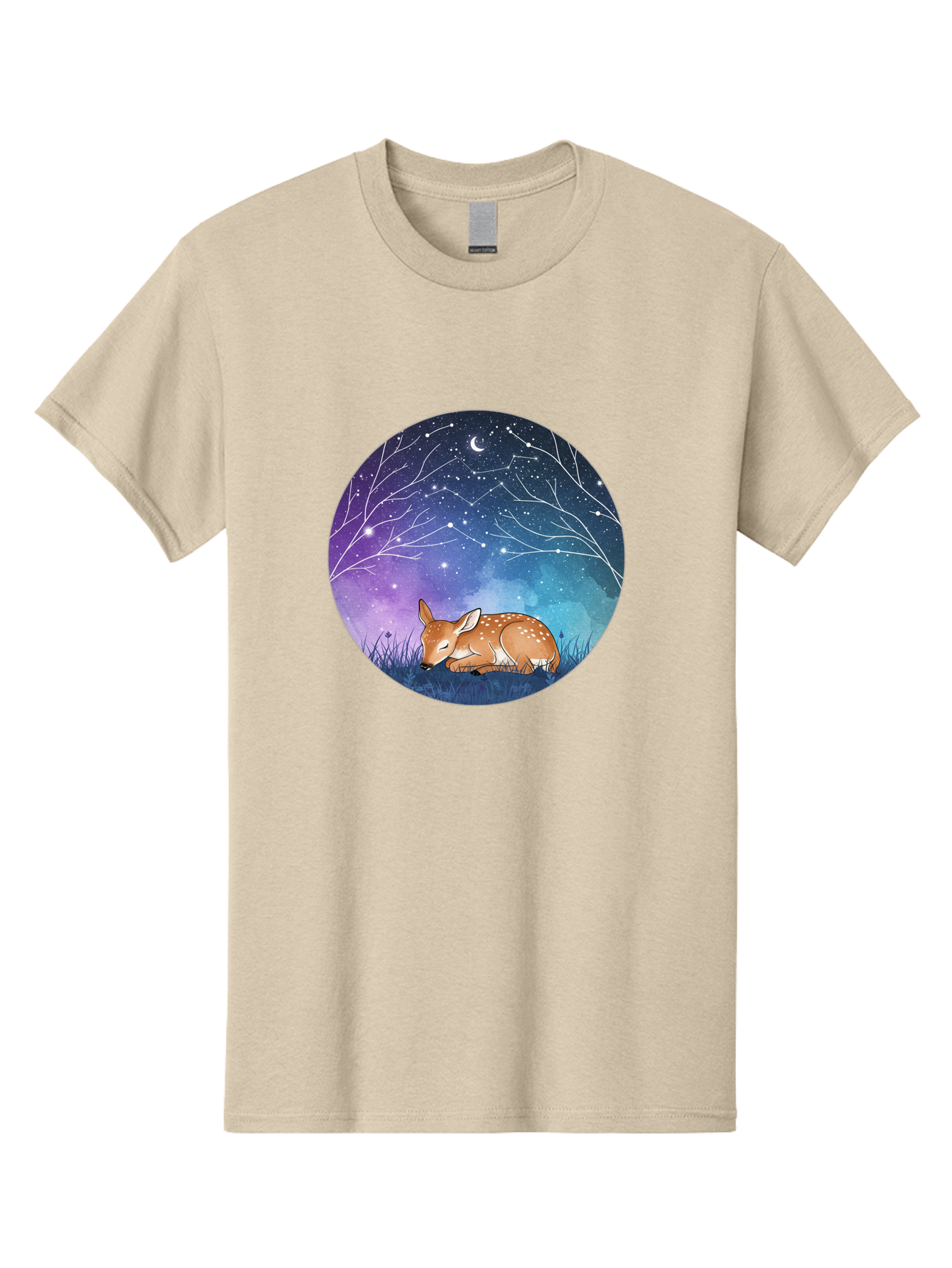 Deer-Under-Starry-Night-Sky Men'S Graphic Tee, 100% Cotton, Comfortable Casual Summer Wear, Machine Washable, Vintage Camera, Old Camera, Antique Camera, Black Camera, Classic Photography, Photography Equipment, Nostalgic Device, Film Camera, Baf030