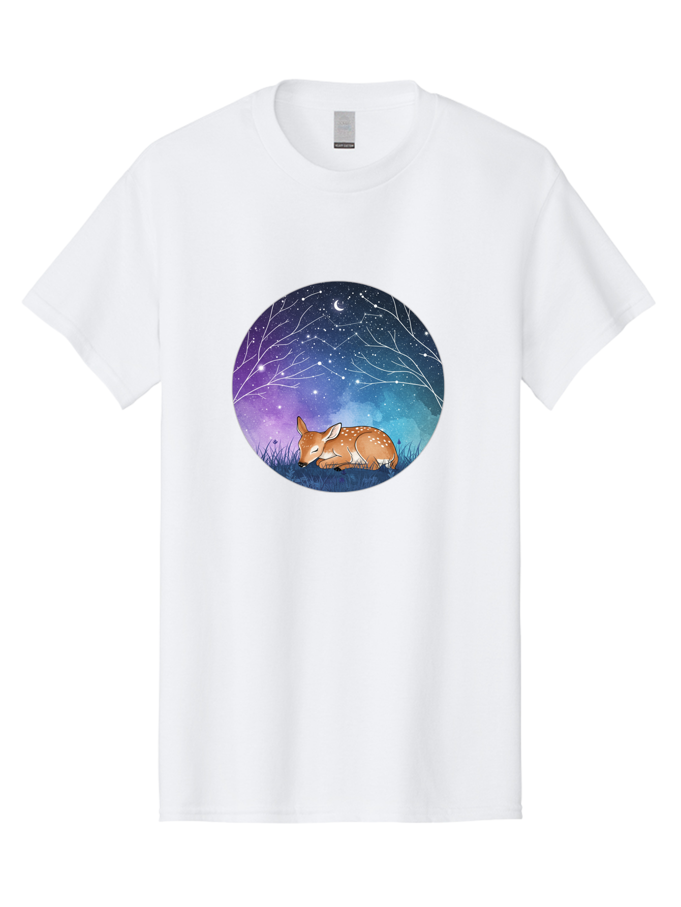 Deer-Under-Starry-Night-Sky Men'S Graphic Tee, 100% Cotton, Comfortable Casual Summer Wear, Machine Washable, Vintage Camera, Old Camera, Antique Camera, Black Camera, Classic Photography, Photography Equipment, Nostalgic Device, Film Camera, Baf030