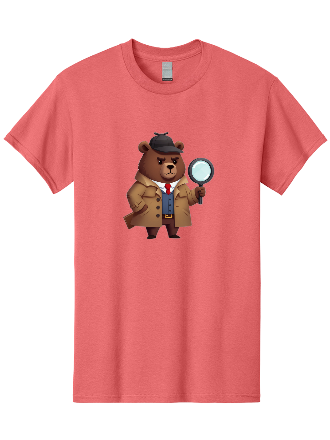 Detective-Bear Men'S Graphic Tee, 100% Cotton, Comfortable Casual Summer Wear, Machine Washable, Vintage Camera, Old Camera, Antique Camera, Black Camera, Classic Photography, Photography Equipment, Nostalgic Device, Film Camera, Camera Art Baf031