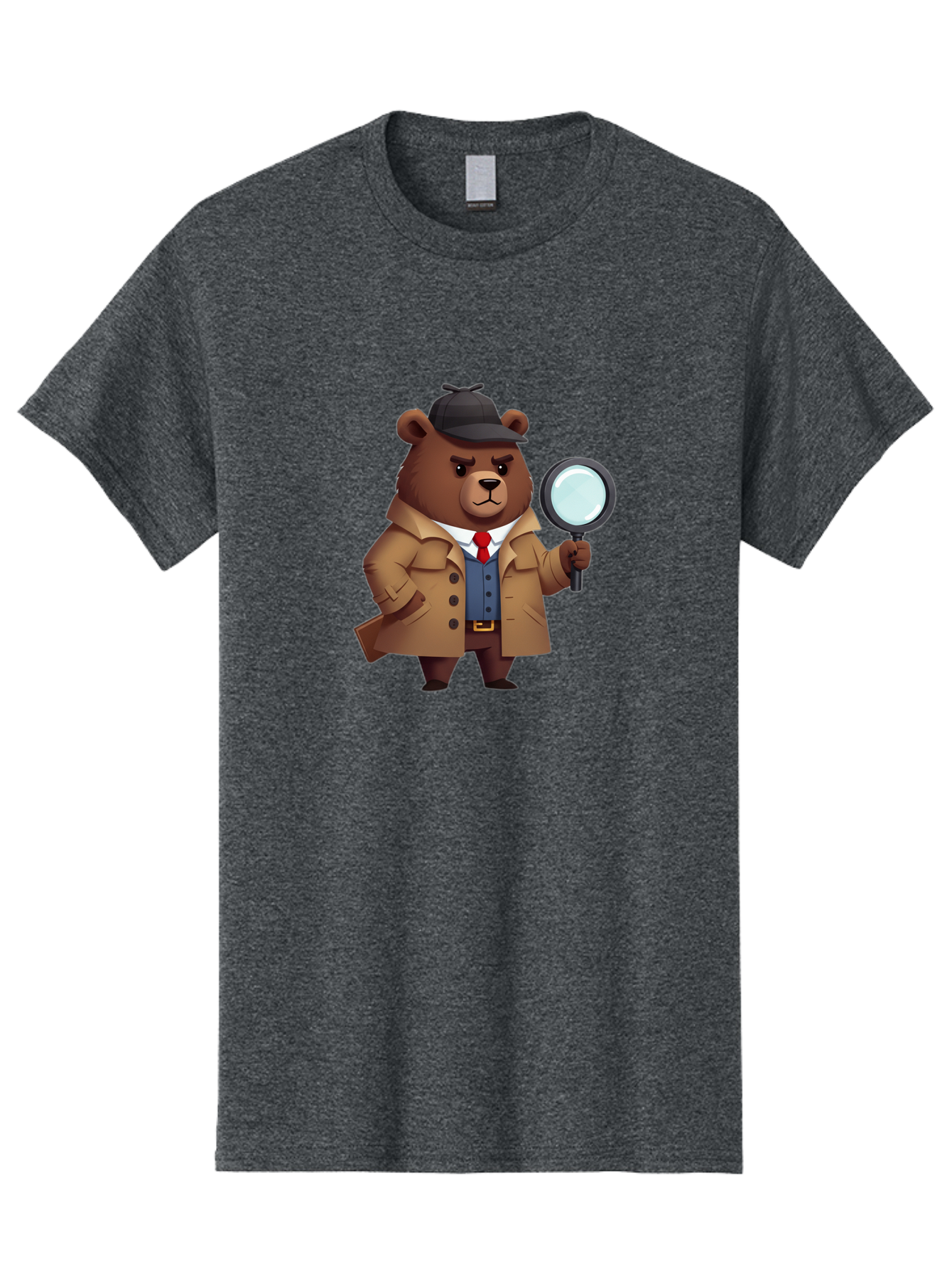 Detective-Bear Men'S Graphic Tee, 100% Cotton, Comfortable Casual Summer Wear, Machine Washable, Vintage Camera, Old Camera, Antique Camera, Black Camera, Classic Photography, Photography Equipment, Nostalgic Device, Film Camera, Camera Art Baf031