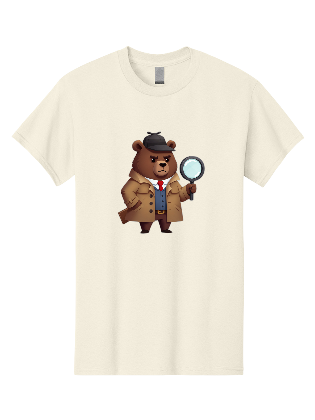 Detective-Bear Men'S Graphic Tee, 100% Cotton, Comfortable Casual Summer Wear, Machine Washable, Vintage Camera, Old Camera, Antique Camera, Black Camera, Classic Photography, Photography Equipment, Nostalgic Device, Film Camera, Camera Art Baf031
