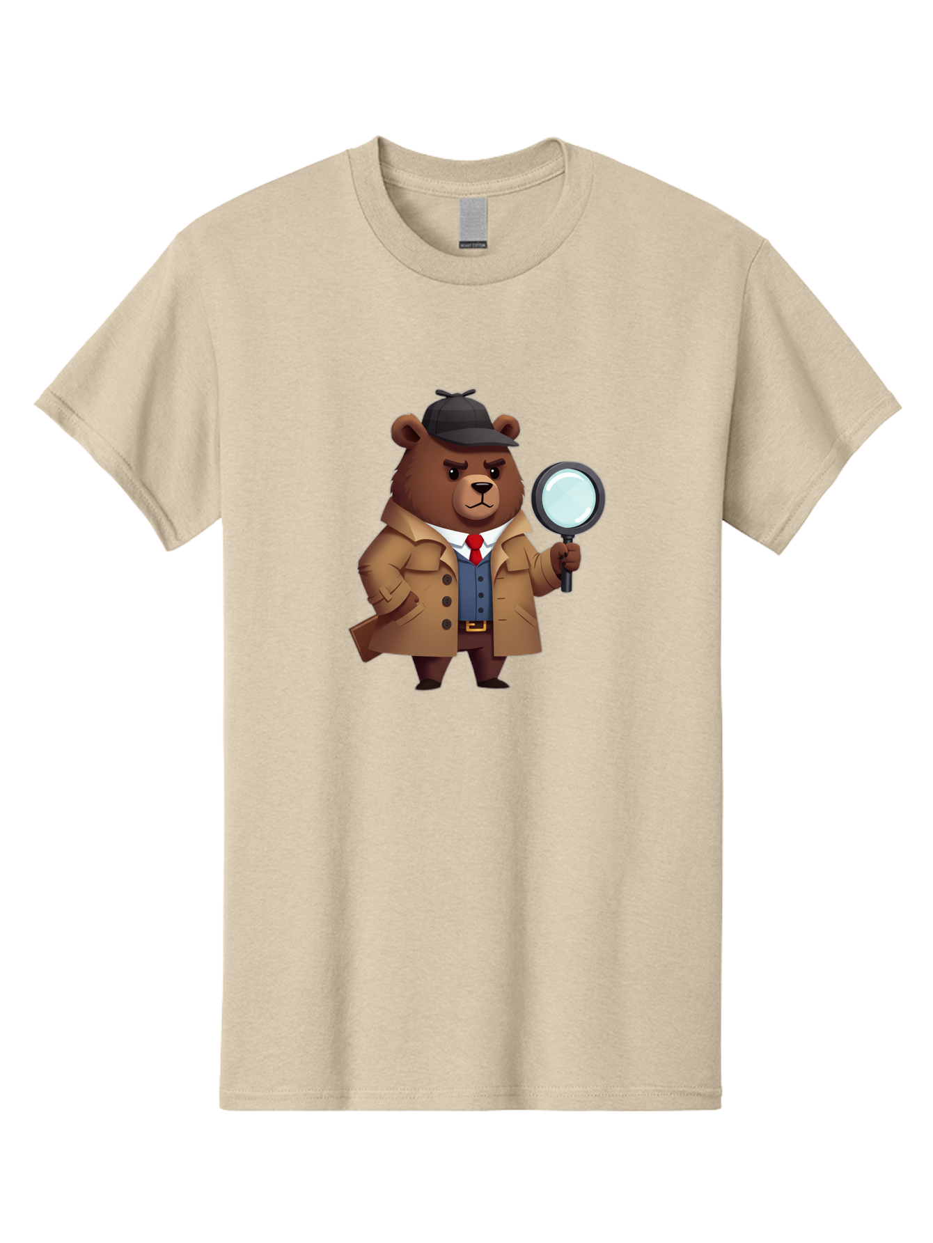 Detective-Bear Men'S Graphic Tee, 100% Cotton, Comfortable Casual Summer Wear, Machine Washable, Vintage Camera, Old Camera, Antique Camera, Black Camera, Classic Photography, Photography Equipment, Nostalgic Device, Film Camera, Camera Art Baf031
