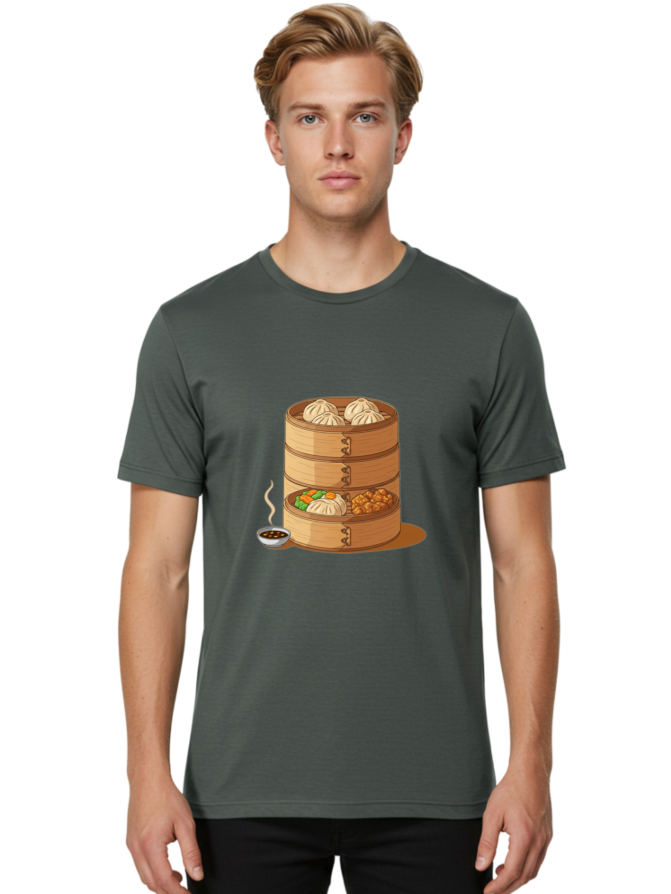 Dim-Sum-Steamer Men'S Graphic Tee, 100% Cotton, Comfortable Casual Summer Wear, Machine Washable, Vintage Camera, Old Camera, Antique Camera, Black Camera, Classic Photography, Photography Equipment, Nostalgic Device, Film Camera, Camera Art Baf033