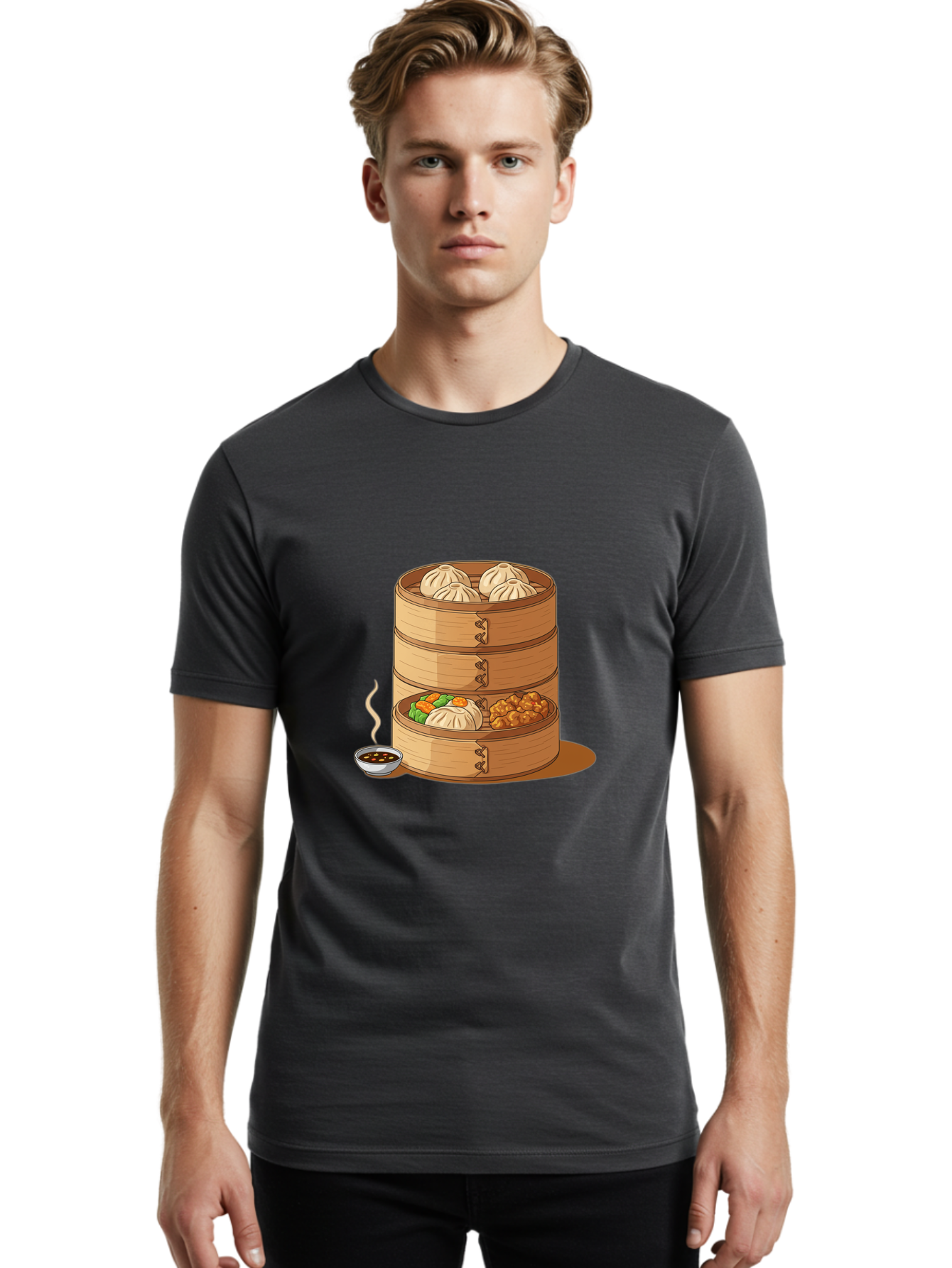 Dim-Sum-Steamer Men'S Graphic Tee, 100% Cotton, Comfortable Casual Summer Wear, Machine Washable, Vintage Camera, Old Camera, Antique Camera, Black Camera, Classic Photography, Photography Equipment, Nostalgic Device, Film Camera, Camera Art Baf033