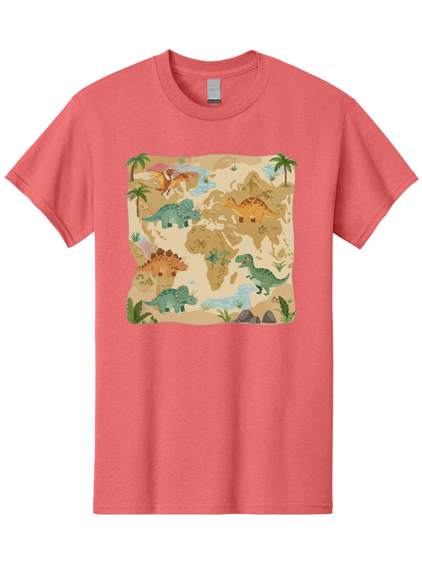 Dinosaur-World-Map Men'S Graphic Tee, 100% Cotton, Comfortable Casual Summer Wear, Machine Washable, Vintage Camera, Old Camera, Antique Camera, Black Camera, Classic Photography, Photography Equipment, Nostalgic Device, Film Camera, Baf035
