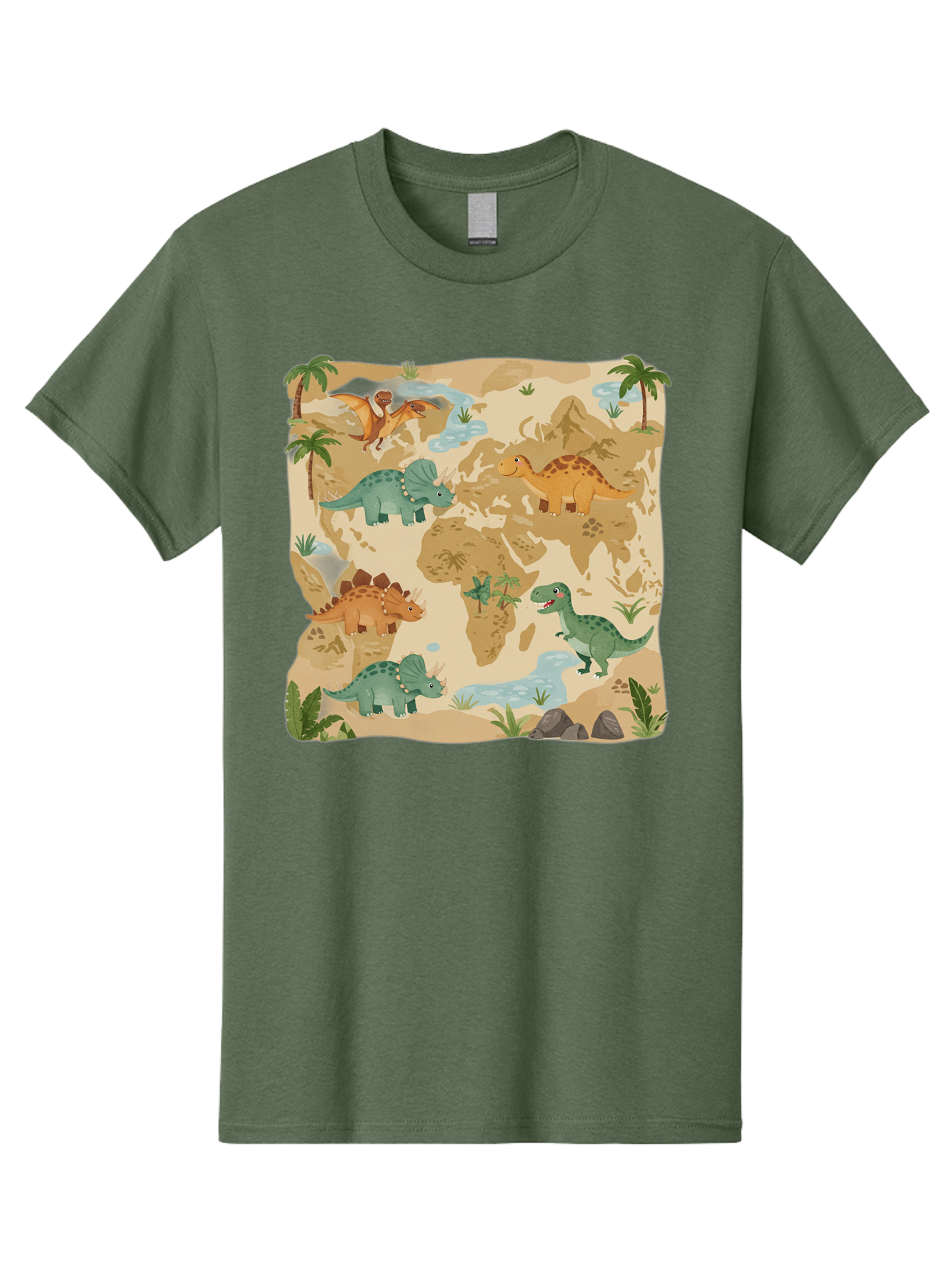 Dinosaur-World-Map Men'S Graphic Tee, 100% Cotton, Comfortable Casual Summer Wear, Machine Washable, Vintage Camera, Old Camera, Antique Camera, Black Camera, Classic Photography, Photography Equipment, Nostalgic Device, Film Camera, Baf035