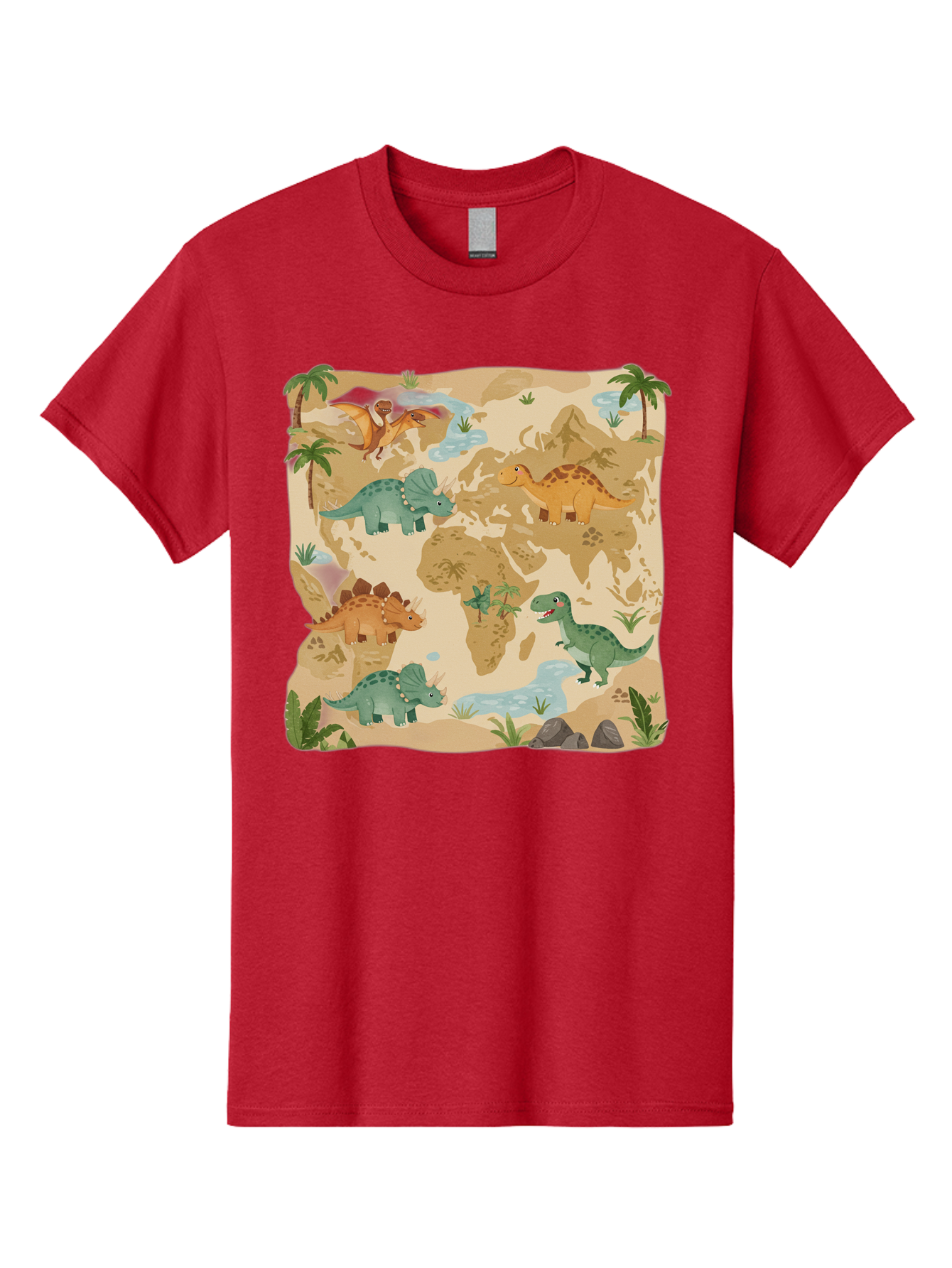 Dinosaur-World-Map Men'S Graphic Tee, 100% Cotton, Comfortable Casual Summer Wear, Machine Washable, Vintage Camera, Old Camera, Antique Camera, Black Camera, Classic Photography, Photography Equipment, Nostalgic Device, Film Camera, Baf035