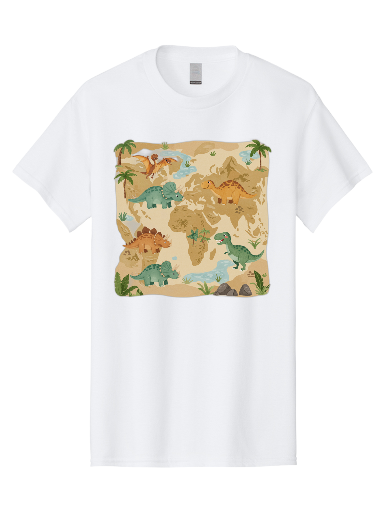 Dinosaur-World-Map Men'S Graphic Tee, 100% Cotton, Comfortable Casual Summer Wear, Machine Washable, Vintage Camera, Old Camera, Antique Camera, Black Camera, Classic Photography, Photography Equipment, Nostalgic Device, Film Camera, Baf035