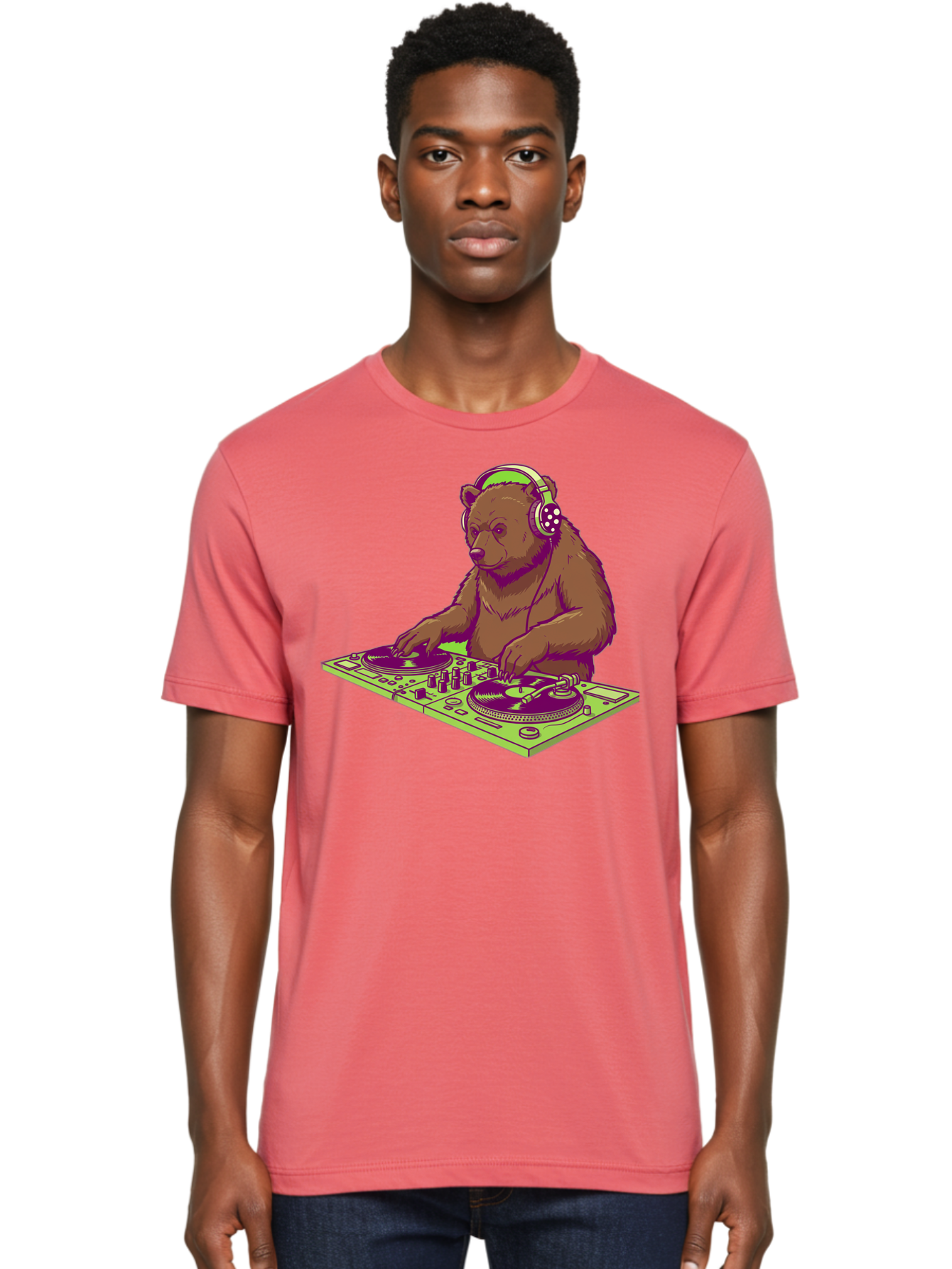 Dj-Bear-3 Men'S Graphic Tee, 100% Cotton, Comfortable Casual Summer Wear, Machine Washable, Vintage Camera, Old Camera, Antique Camera, Black Camera, Classic Photography, Photography Equipment, Nostalgic Device, Film Camera, Camera Art Baf038