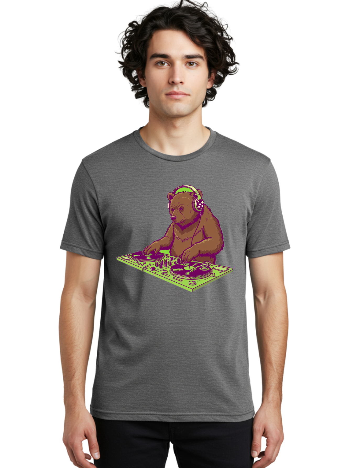 Dj-Bear-3 Men'S Graphic Tee, 100% Cotton, Comfortable Casual Summer Wear, Machine Washable, Vintage Camera, Old Camera, Antique Camera, Black Camera, Classic Photography, Photography Equipment, Nostalgic Device, Film Camera, Camera Art Baf038
