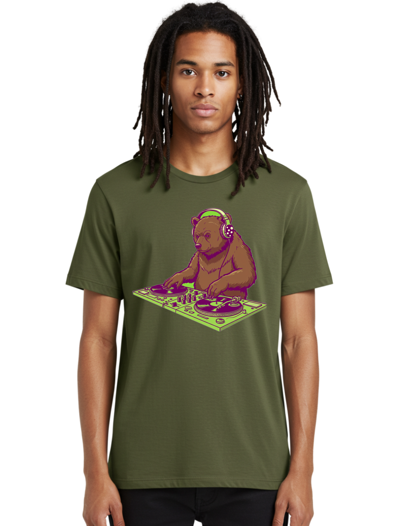 Dj-Bear-3 Men'S Graphic Tee, 100% Cotton, Comfortable Casual Summer Wear, Machine Washable, Vintage Camera, Old Camera, Antique Camera, Black Camera, Classic Photography, Photography Equipment, Nostalgic Device, Film Camera, Camera Art Baf038
