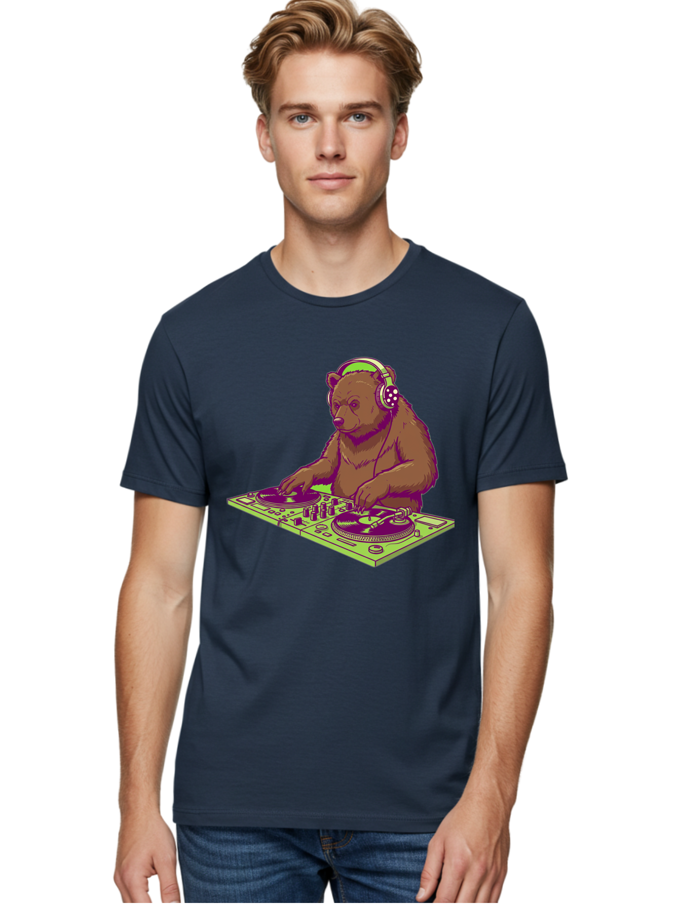 Dj-Bear-3 Men'S Graphic Tee, 100% Cotton, Comfortable Casual Summer Wear, Machine Washable, Vintage Camera, Old Camera, Antique Camera, Black Camera, Classic Photography, Photography Equipment, Nostalgic Device, Film Camera, Camera Art Baf038