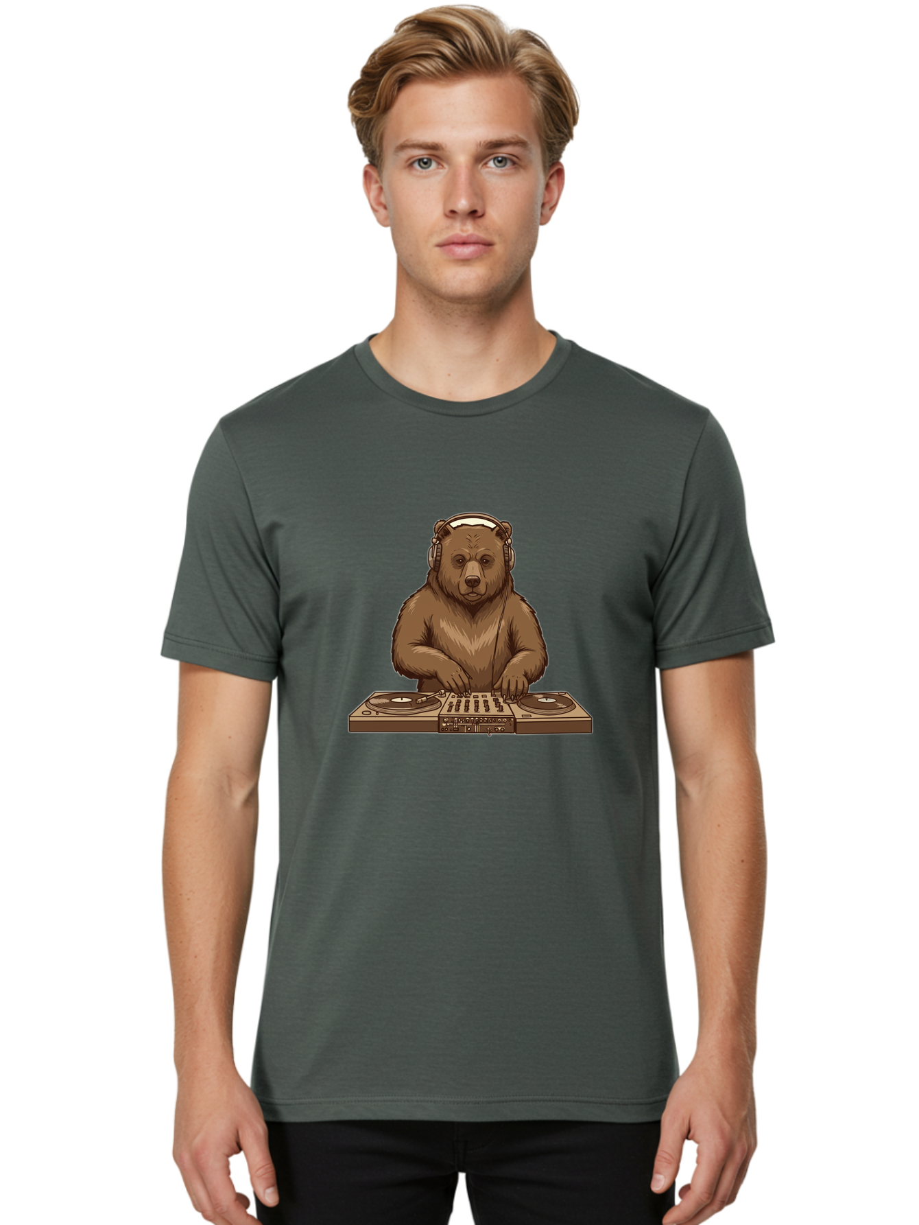 Dj-Bear-4 Men'S Graphic Tee, 100% Cotton, Comfortable Casual Summer Wear, Machine Washable, Vintage Camera, Old Camera, Antique Camera, Black Camera, Classic Photography, Photography Equipment, Nostalgic Device, Film Camera, Camera Art Baf039