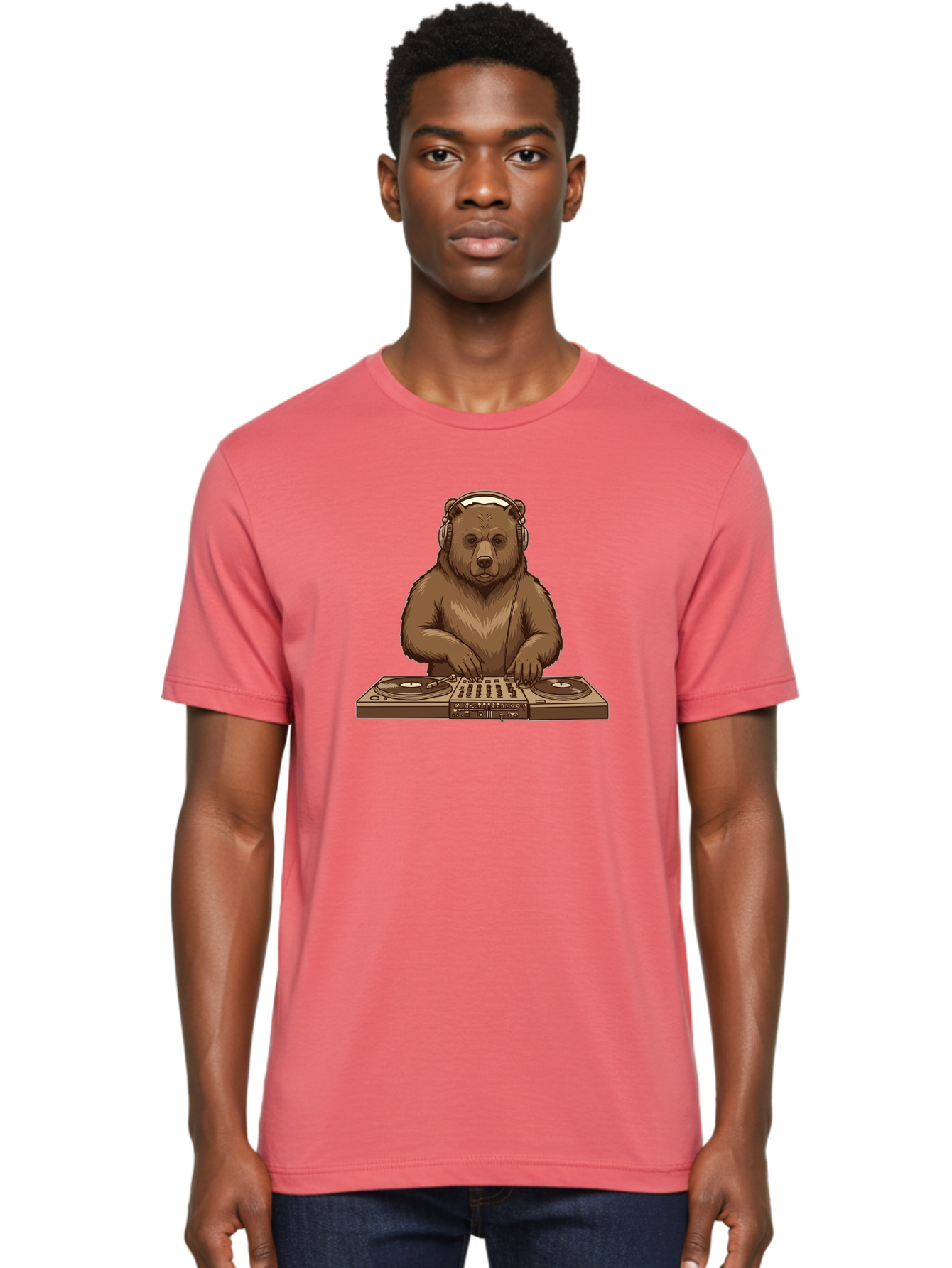 Dj-Bear-4 Men'S Graphic Tee, 100% Cotton, Comfortable Casual Summer Wear, Machine Washable, Vintage Camera, Old Camera, Antique Camera, Black Camera, Classic Photography, Photography Equipment, Nostalgic Device, Film Camera, Camera Art Baf039
