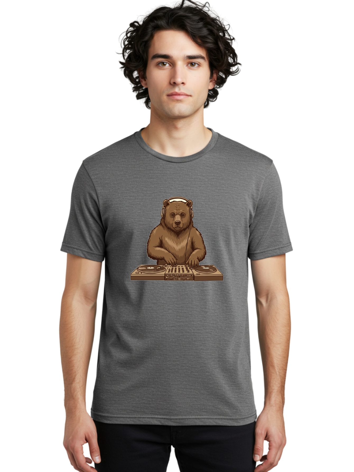 Dj-Bear-4 Men'S Graphic Tee, 100% Cotton, Comfortable Casual Summer Wear, Machine Washable, Vintage Camera, Old Camera, Antique Camera, Black Camera, Classic Photography, Photography Equipment, Nostalgic Device, Film Camera, Camera Art Baf039