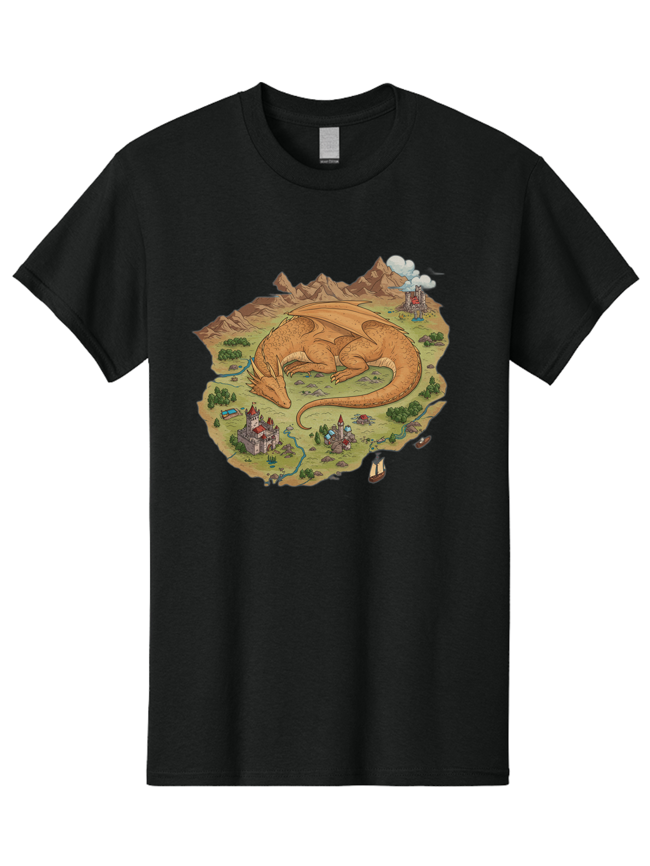 Dragon-Landscape Men'S Graphic Tee, 100% Cotton, Comfortable Casual Summer Wear, Machine Washable, Vintage Camera, Old Camera, Antique Camera, Black Camera, Classic Photography, Photography Equipment, Nostalgic Device, Film Camera, Camera Art Baf045