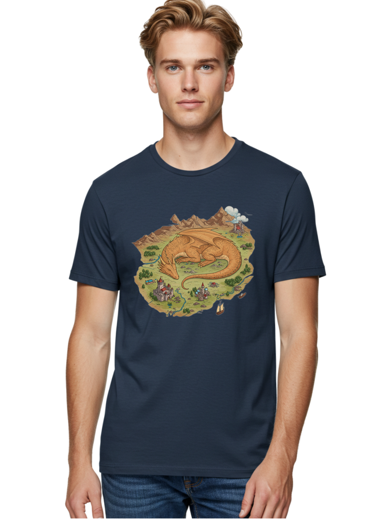 Dragon-Landscape Men'S Graphic Tee, 100% Cotton, Comfortable Casual Summer Wear, Machine Washable, Vintage Camera, Old Camera, Antique Camera, Black Camera, Classic Photography, Photography Equipment, Nostalgic Device, Film Camera, Camera Art Baf045
