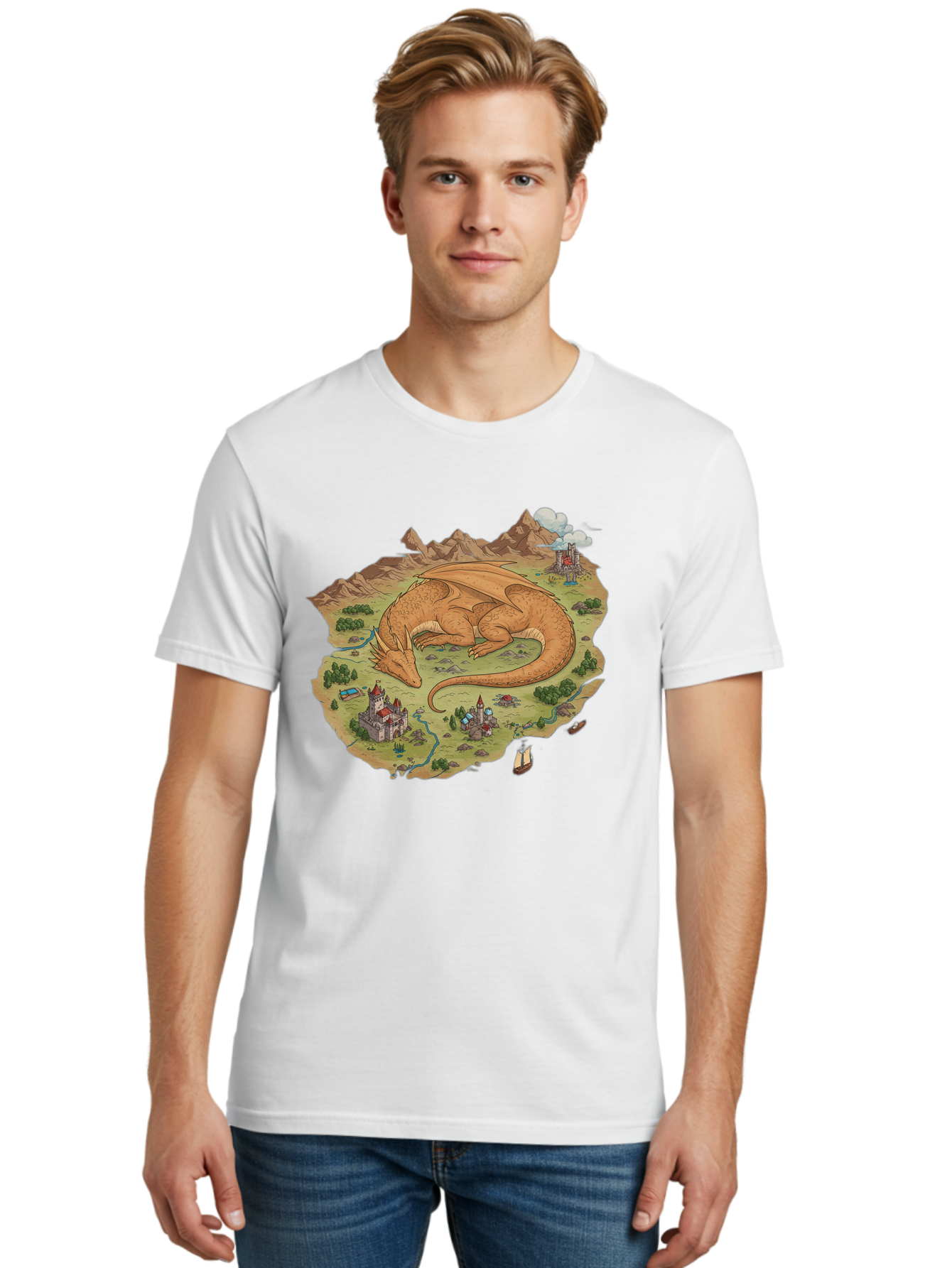 Dragon-Landscape Men'S Graphic Tee, 100% Cotton, Comfortable Casual Summer Wear, Machine Washable, Vintage Camera, Old Camera, Antique Camera, Black Camera, Classic Photography, Photography Equipment, Nostalgic Device, Film Camera, Camera Art Baf045