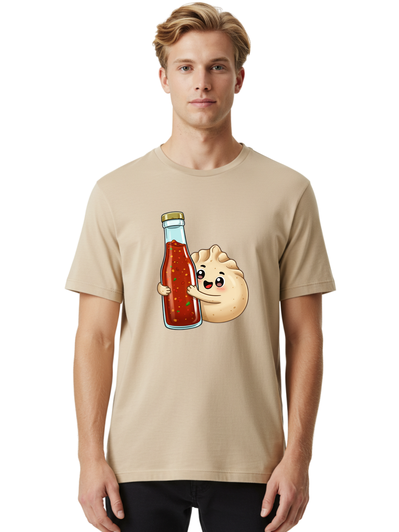 Dumpling-Hot-Sauce-Bottle Men'S Graphic Tee, 100% Cotton, Comfortable Casual Summer Wear, Machine Washable, Vintage Camera, Old Camera, Antique Camera, Black Camera, Classic Photography, Photography Equipment, Nostalgic Device, Film Camera, Baf048