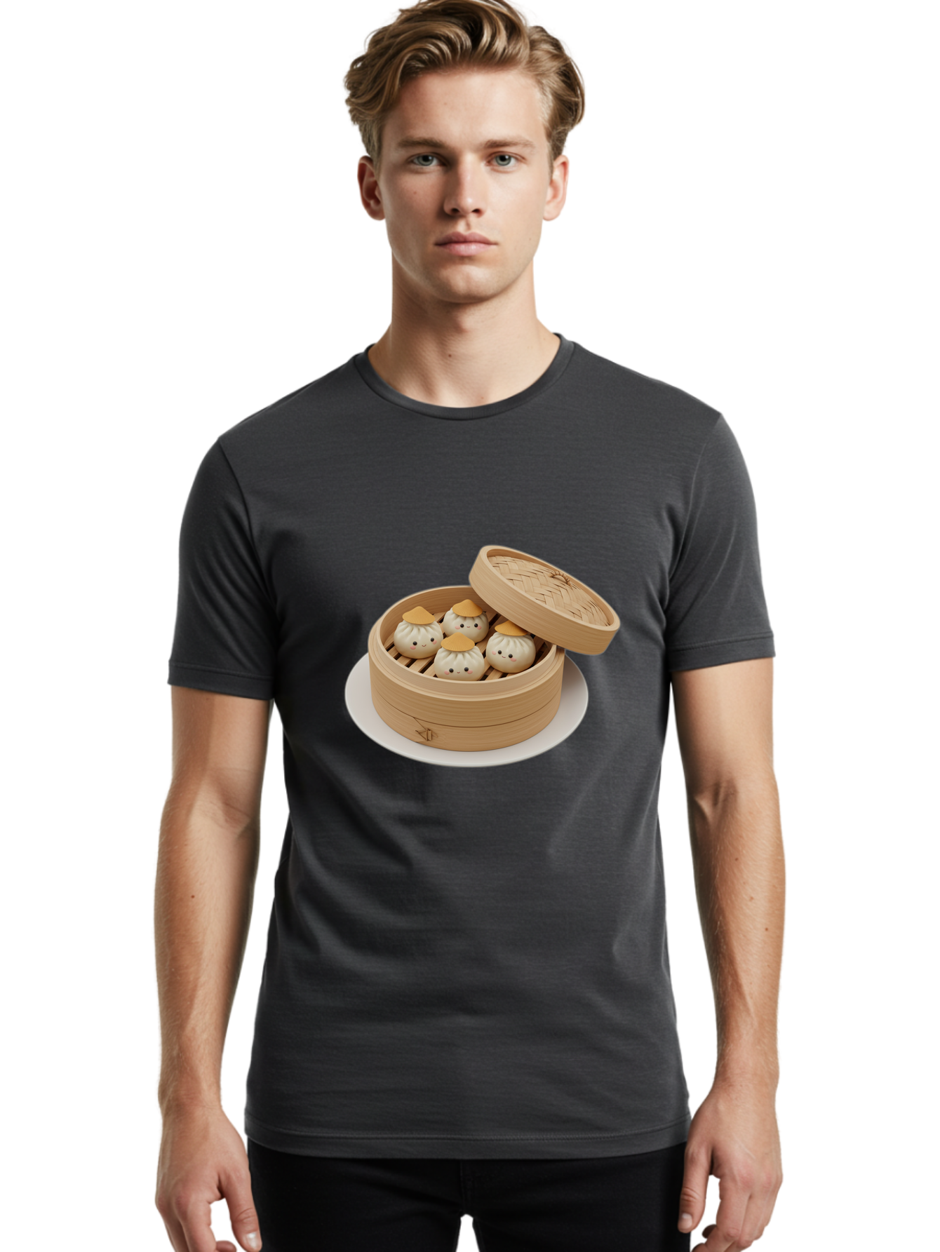 Dumplings-Steamer Men'S Graphic Tee, 100% Cotton, Comfortable Casual Summer Wear, Machine Washable, Vintage Camera, Old Camera, Antique Camera, Black Camera, Classic Photography, Photography Equipment, Nostalgic Device, Film Camera, Camera Art Baf052