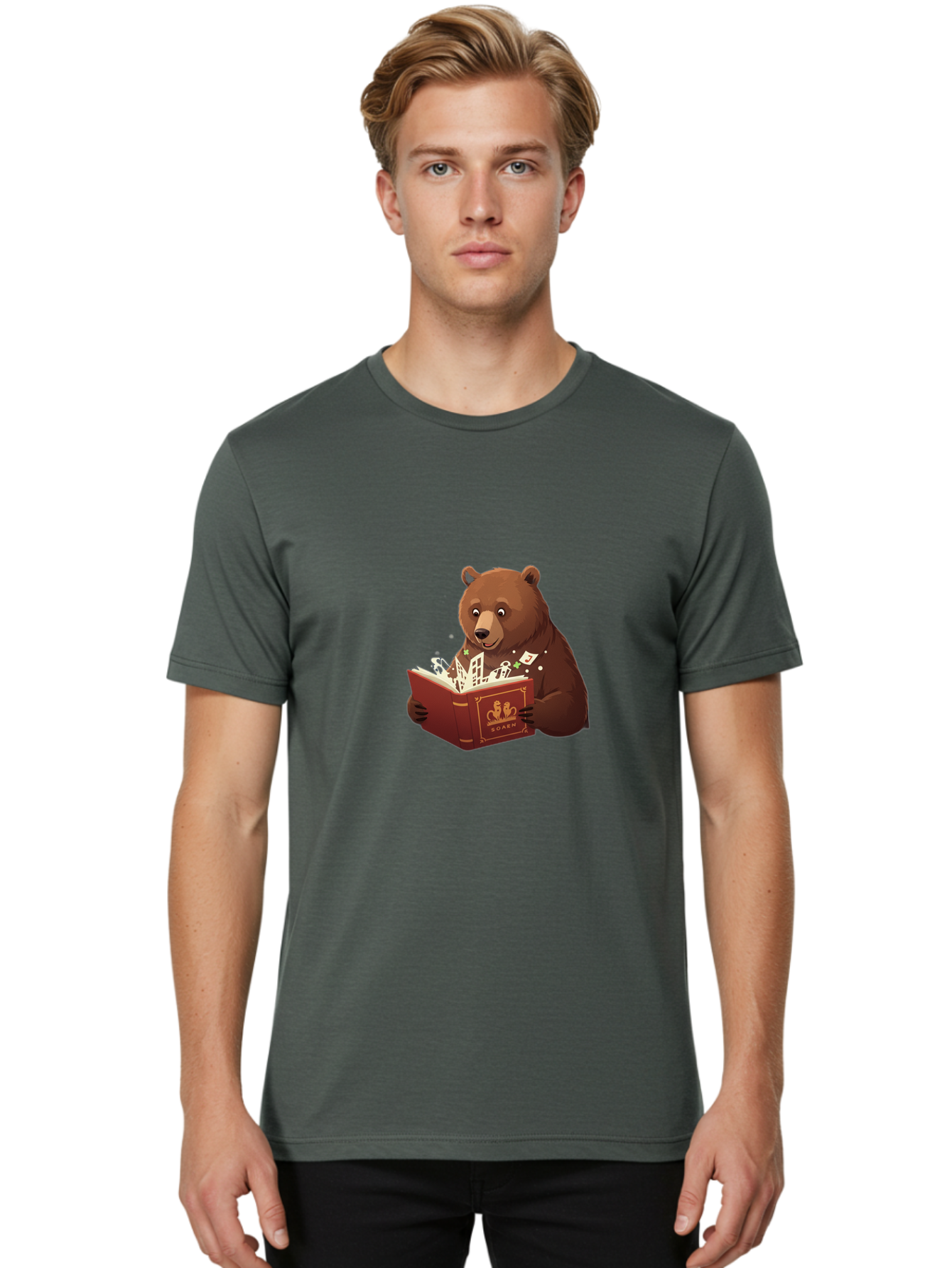 Eden-Bear-Reading-Book Men'S Graphic Tee, 100% Cotton, Comfortable Casual Summer Wear, Machine Washable, Vintage Camera, Old Camera, Antique Camera, Black Camera, Classic Photography, Photography Equipment, Nostalgic Device, Film Camera, Baf054