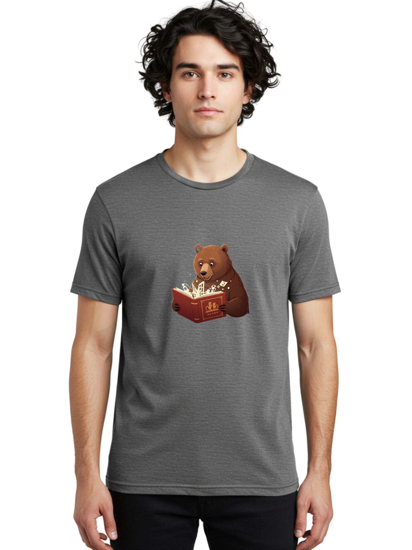 Eden-Bear-Reading-Book Men'S Graphic Tee, 100% Cotton, Comfortable Casual Summer Wear, Machine Washable, Vintage Camera, Old Camera, Antique Camera, Black Camera, Classic Photography, Photography Equipment, Nostalgic Device, Film Camera, Baf054