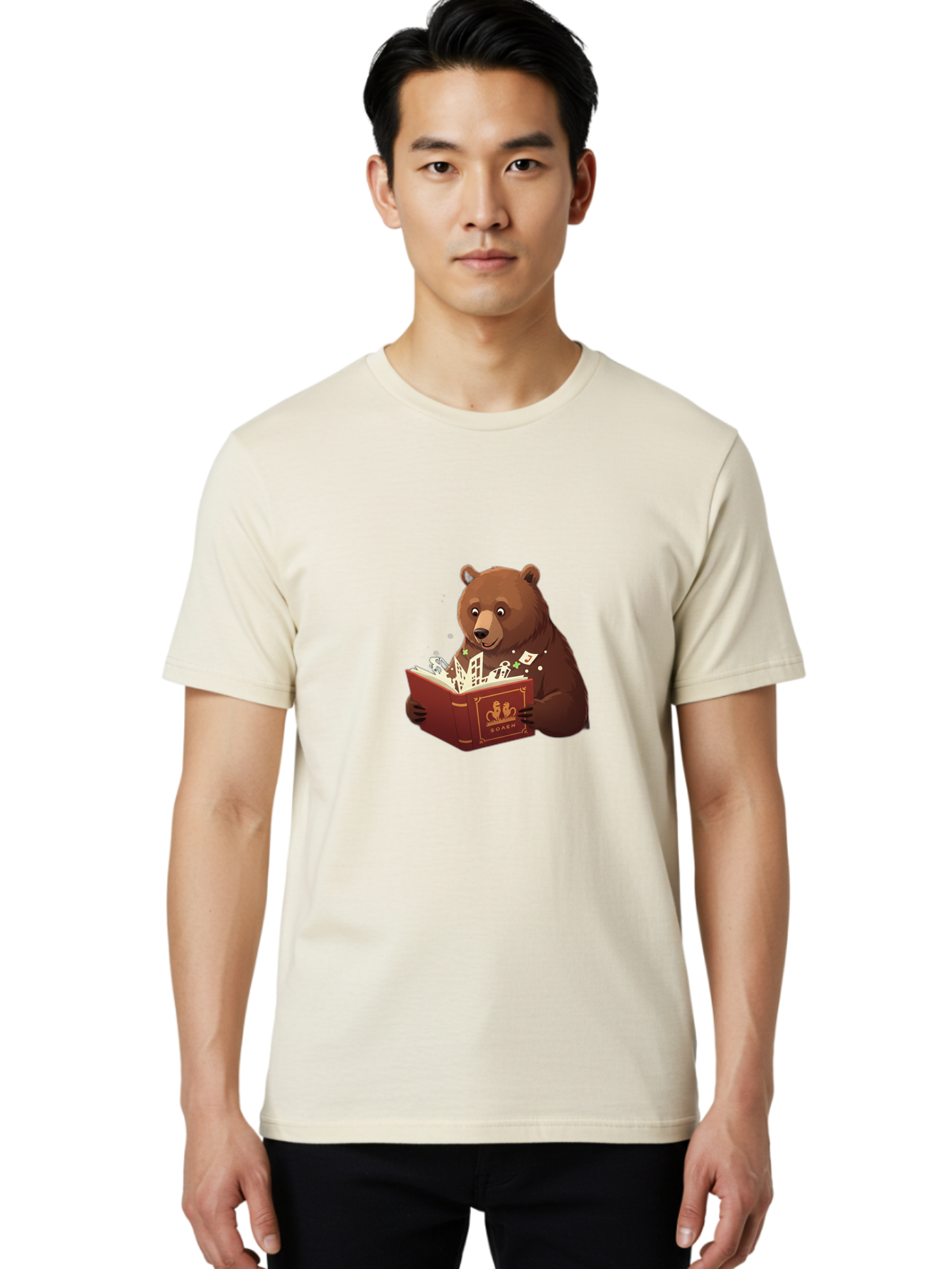 Eden-Bear-Reading-Book Men'S Graphic Tee, 100% Cotton, Comfortable Casual Summer Wear, Machine Washable, Vintage Camera, Old Camera, Antique Camera, Black Camera, Classic Photography, Photography Equipment, Nostalgic Device, Film Camera, Baf054