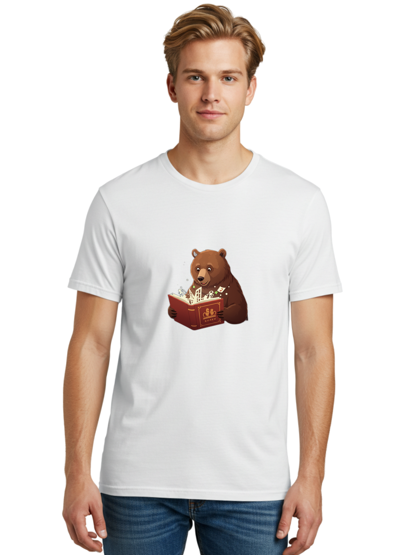 Eden-Bear-Reading-Book Men'S Graphic Tee, 100% Cotton, Comfortable Casual Summer Wear, Machine Washable, Vintage Camera, Old Camera, Antique Camera, Black Camera, Classic Photography, Photography Equipment, Nostalgic Device, Film Camera, Baf054