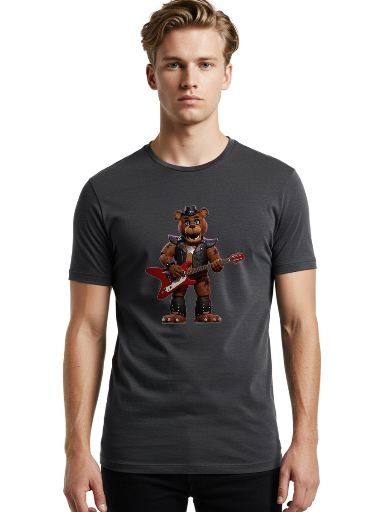 Five-Nights-At-Freddy-S-Freddy-Fazbear Men'S Graphic Tee, 100% Cotton, Comfortable Casual Summer Wear, Machine Washable, Vintage Camera, Old Camera, Antique Camera, Black Camera, Classic Photography, Photography Equipment, Nostalgic Device, Baf068
