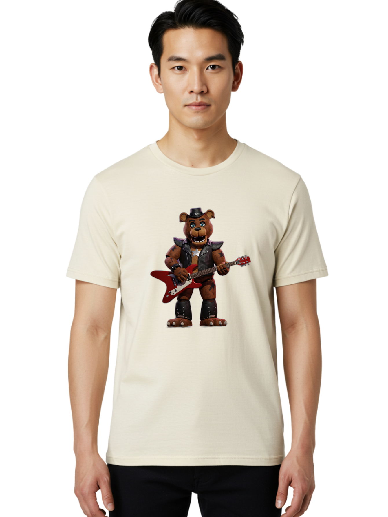 Five-Nights-At-Freddy-S-Freddy-Fazbear Men'S Graphic Tee, 100% Cotton, Comfortable Casual Summer Wear, Machine Washable, Vintage Camera, Old Camera, Antique Camera, Black Camera, Classic Photography, Photography Equipment, Nostalgic Device, Baf068
