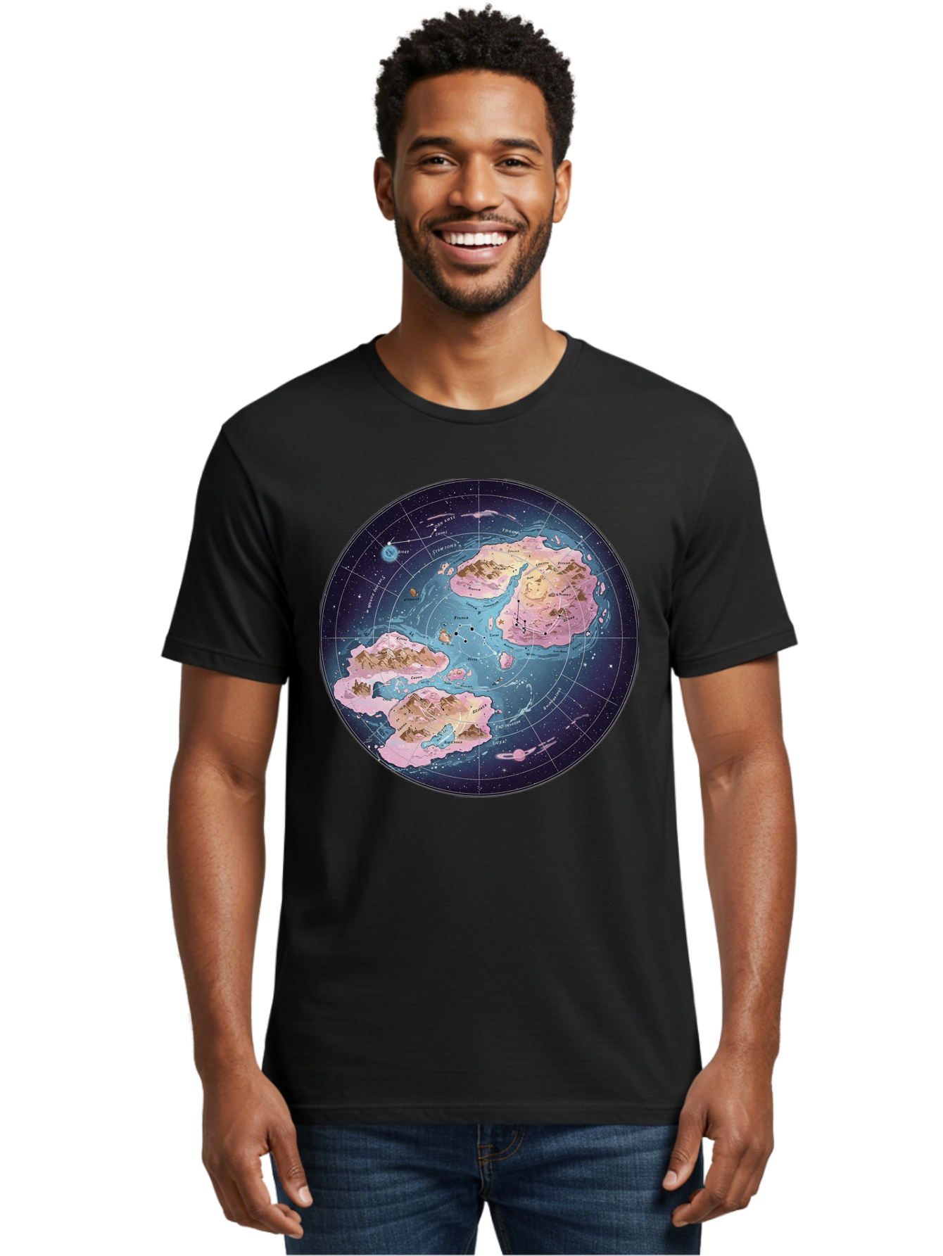 Flat-Earth-Map Men'S Graphic Tee, 100% Cotton, Comfortable Casual Summer Wear, Machine Washable, Vintage Camera, Old Camera, Antique Camera, Black Camera, Classic Photography, Photography Equipment, Nostalgic Device, Film Camera, Camera Art Baf072