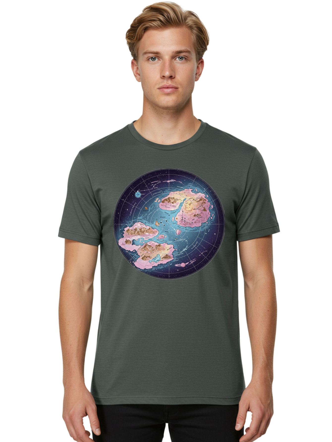 Flat-Earth-Map Men'S Graphic Tee, 100% Cotton, Comfortable Casual Summer Wear, Machine Washable, Vintage Camera, Old Camera, Antique Camera, Black Camera, Classic Photography, Photography Equipment, Nostalgic Device, Film Camera, Camera Art Baf072