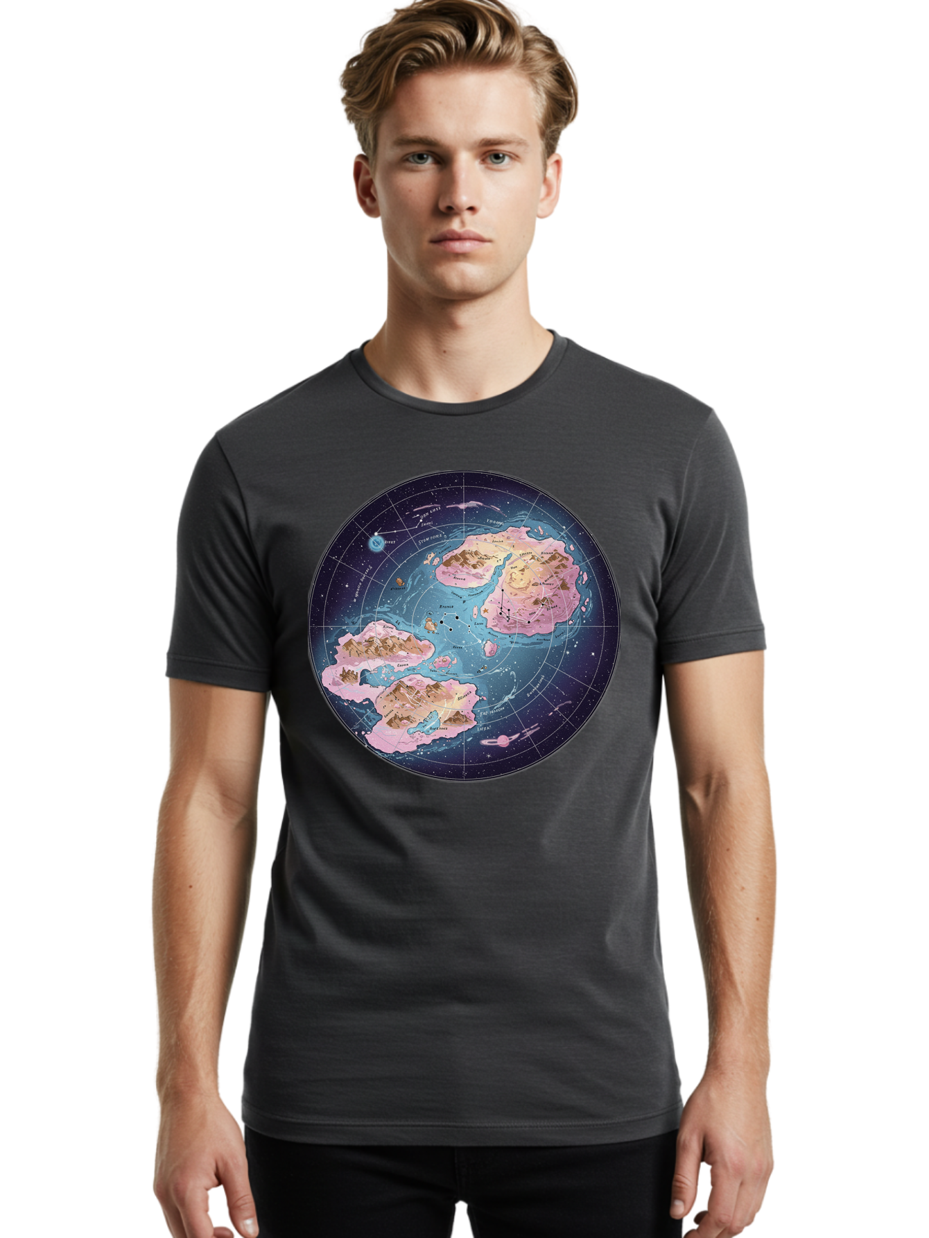 Flat-Earth-Map Men'S Graphic Tee, 100% Cotton, Comfortable Casual Summer Wear, Machine Washable, Vintage Camera, Old Camera, Antique Camera, Black Camera, Classic Photography, Photography Equipment, Nostalgic Device, Film Camera, Camera Art Baf072