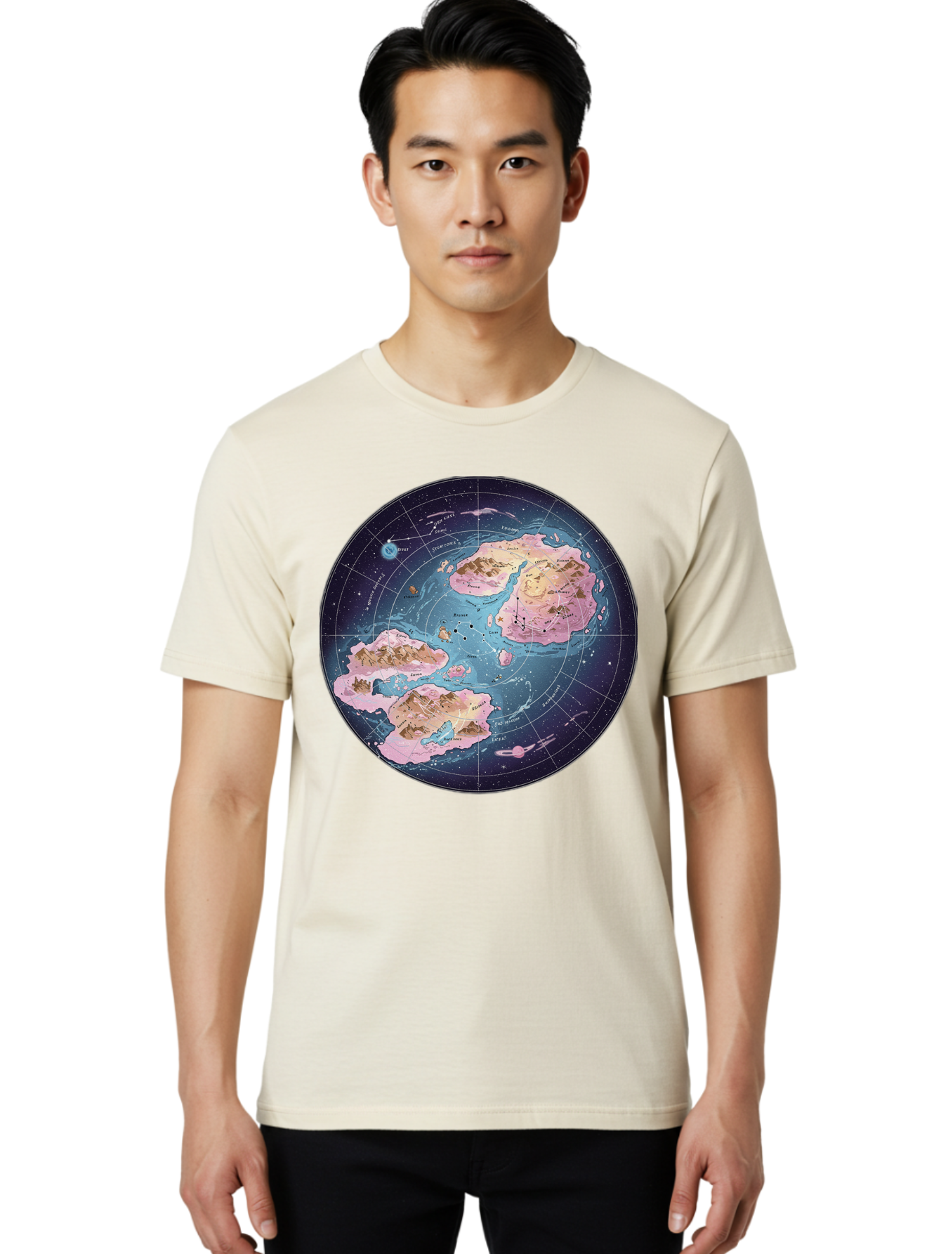 Flat-Earth-Map Men'S Graphic Tee, 100% Cotton, Comfortable Casual Summer Wear, Machine Washable, Vintage Camera, Old Camera, Antique Camera, Black Camera, Classic Photography, Photography Equipment, Nostalgic Device, Film Camera, Camera Art Baf072