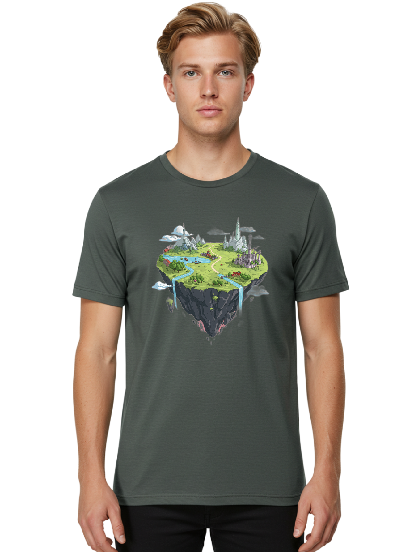 Floating-Island Men'S Graphic Tee, 100% Cotton, Comfortable Casual Summer Wear, Machine Washable, Vintage Camera, Old Camera, Antique Camera, Black Camera, Classic Photography, Photography Equipment, Nostalgic Device, Film Camera, Camera Art Baf073